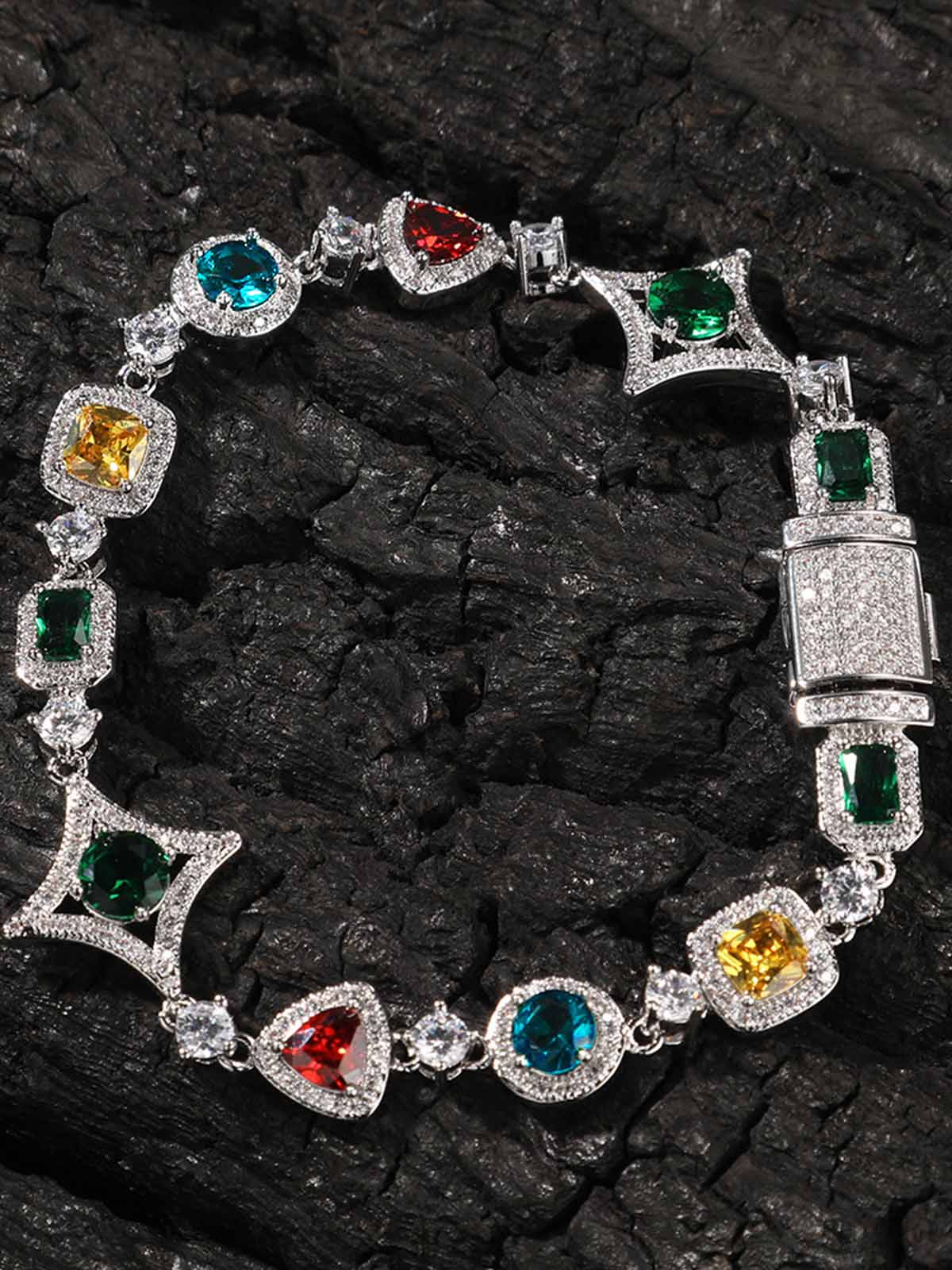 Colored diamond copper inlaid zircon high-end jewelry