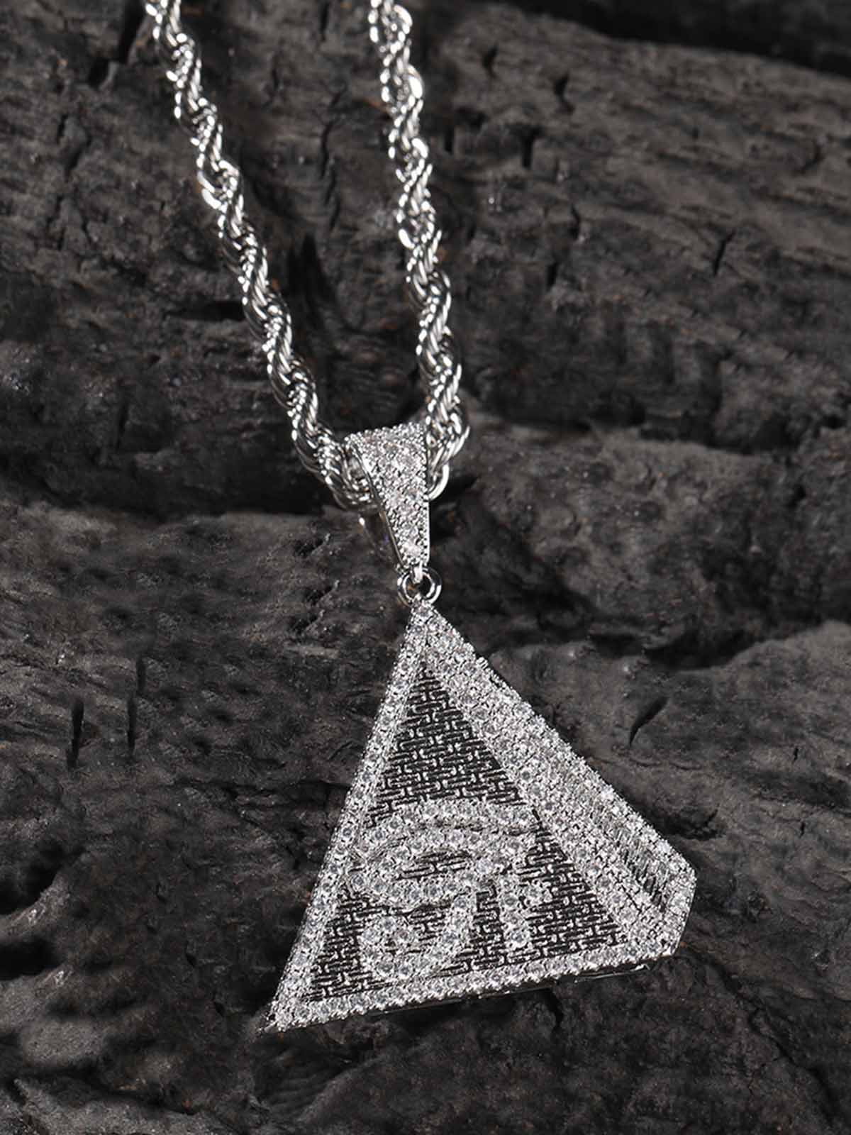 Diamond-Embedded Horus Eye Pendant Minimalist Necklace