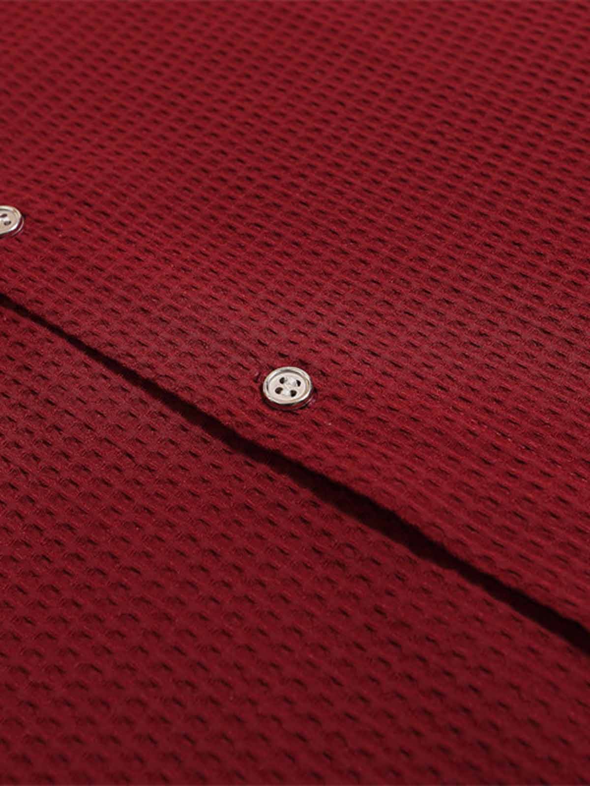 NOISSEY WAFFLE KNIT SHORT SLEEVE SHIRT WITH METALLIC BUCKLES