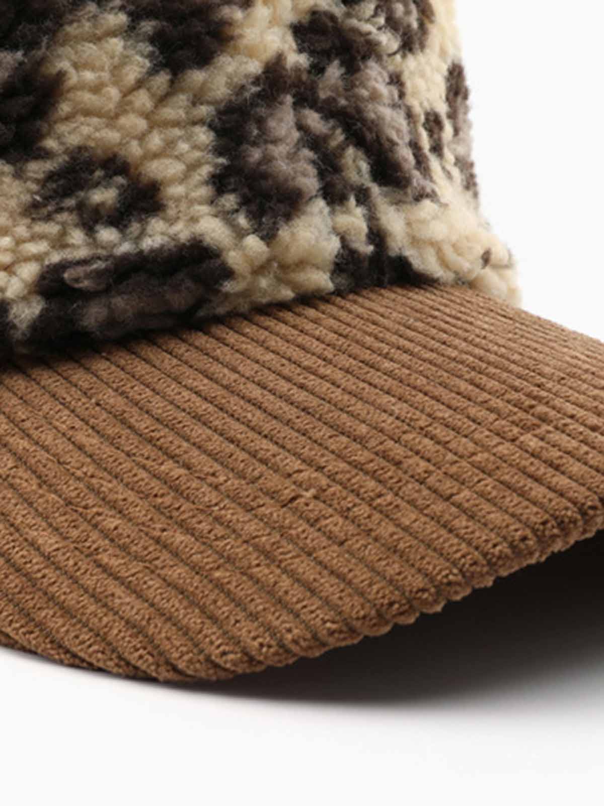Retro Color-block Leopard Print Baseball Cap