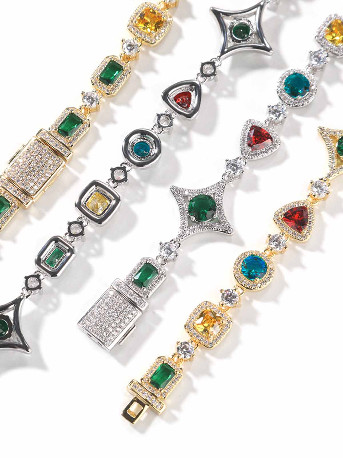Colored diamond copper inlaid zircon high-end jewelry