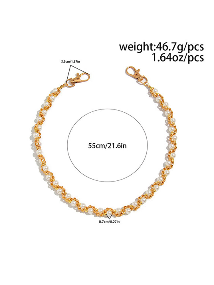 NOISSEY "GOLDEN VINE" PEARL ENTWINED HIP-HOP WAIST CHAIN