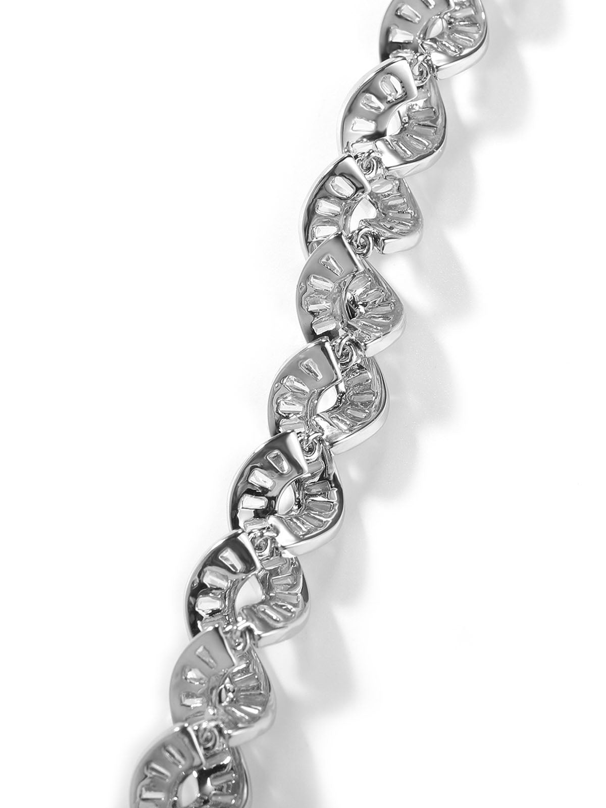 Men's Iced Out Spiral DNA Baguette Bracelet