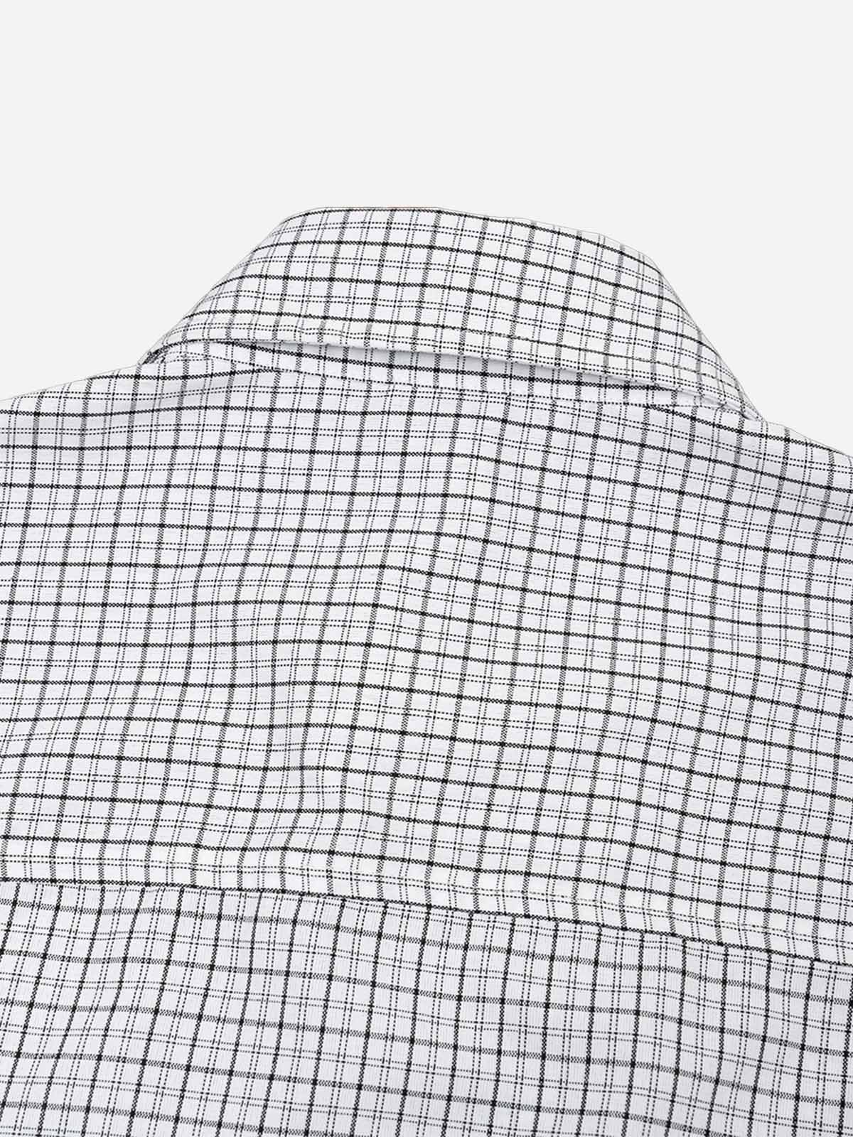 NOISSEY Layered Distressed Plaid Shirt - Black & White Plaid