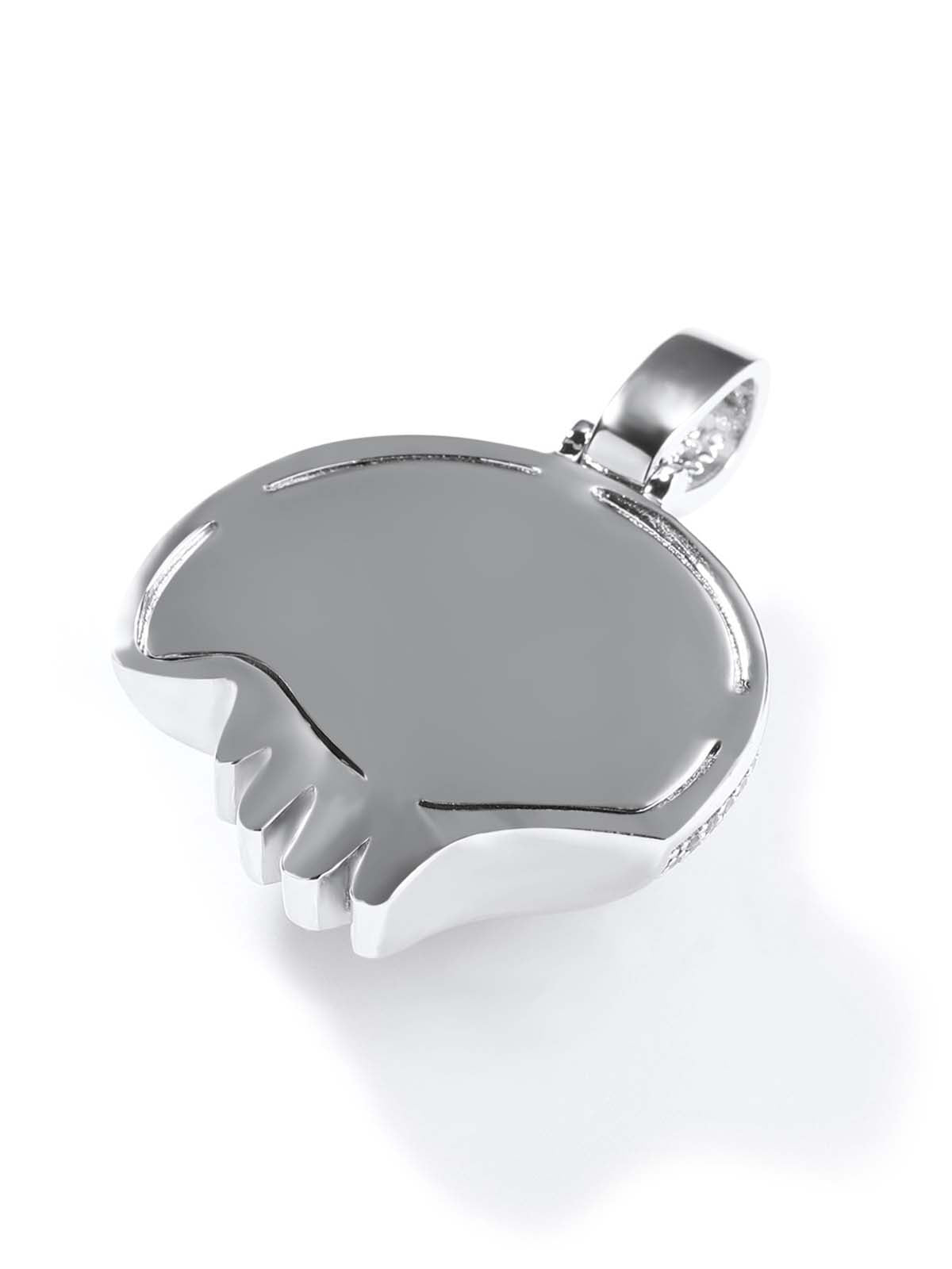 NOISSEY "Dripping Skull" Fully Iced-Out Black Zircon Pendant & Tennis Chain Necklace