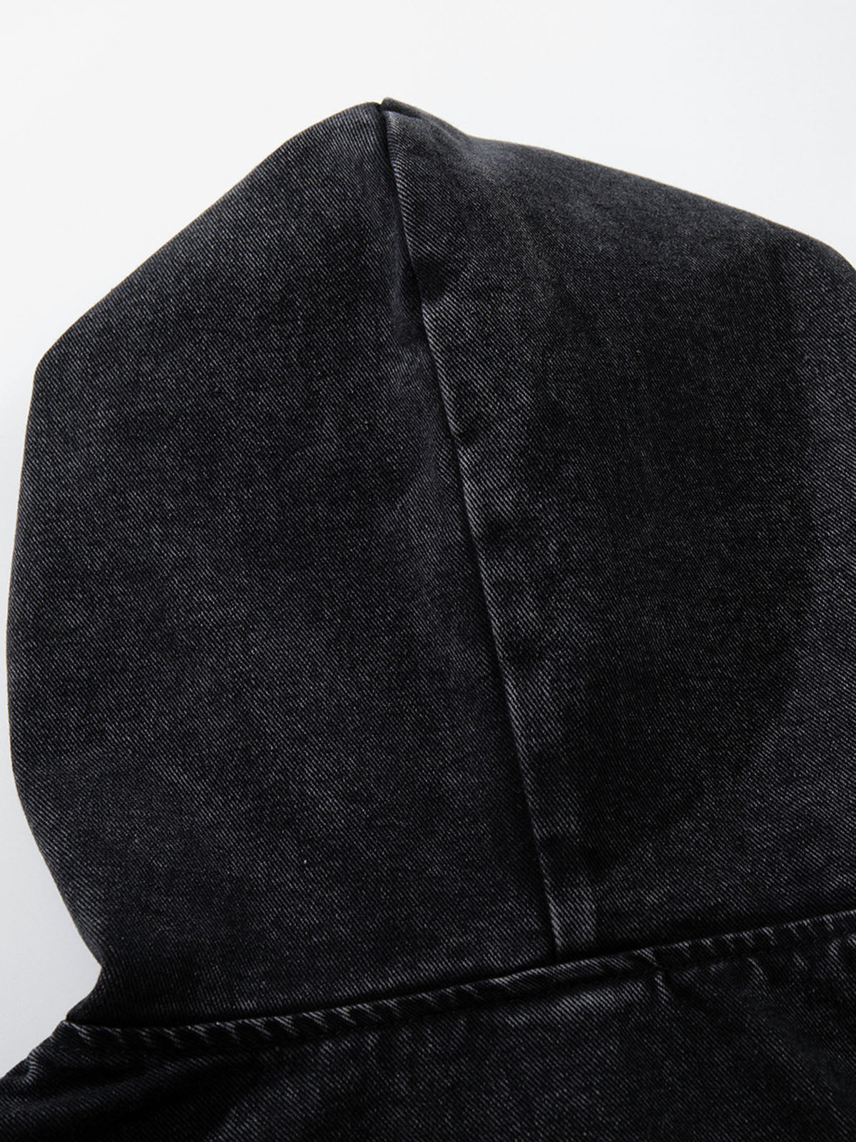 NOISSEY Vintage Acid Washed Denim Toggle Buckle Pullover Hoodie
