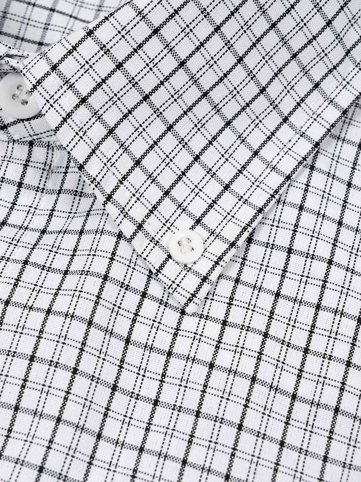 NOISSEY Layered Distressed Plaid Shirt - Black & White Plaid