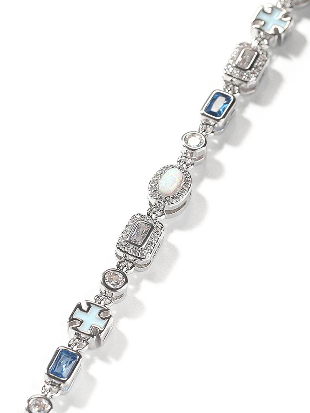Blue-Toned Colored Gemstone Simple and Fresh Versatile Bracelet