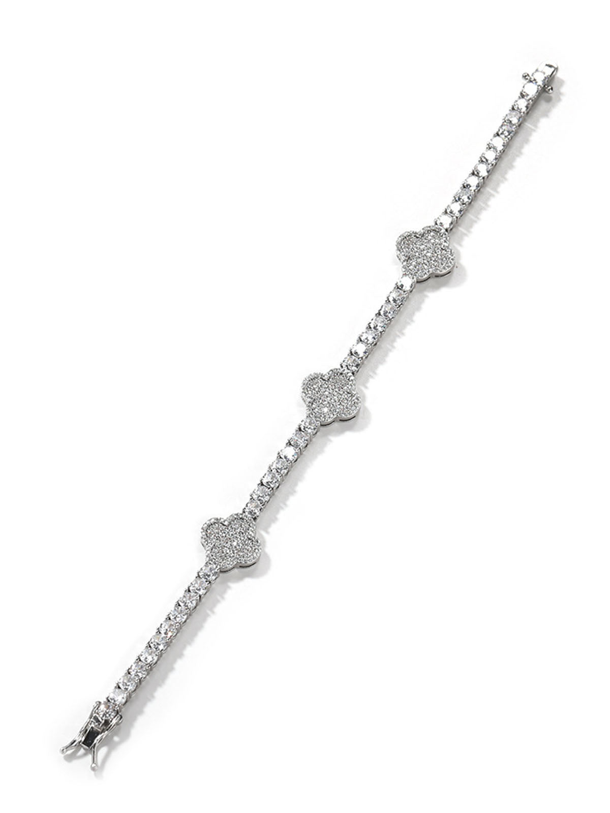 Four-Leaf Clover Hybrid Zircon Necklace & Bracelet