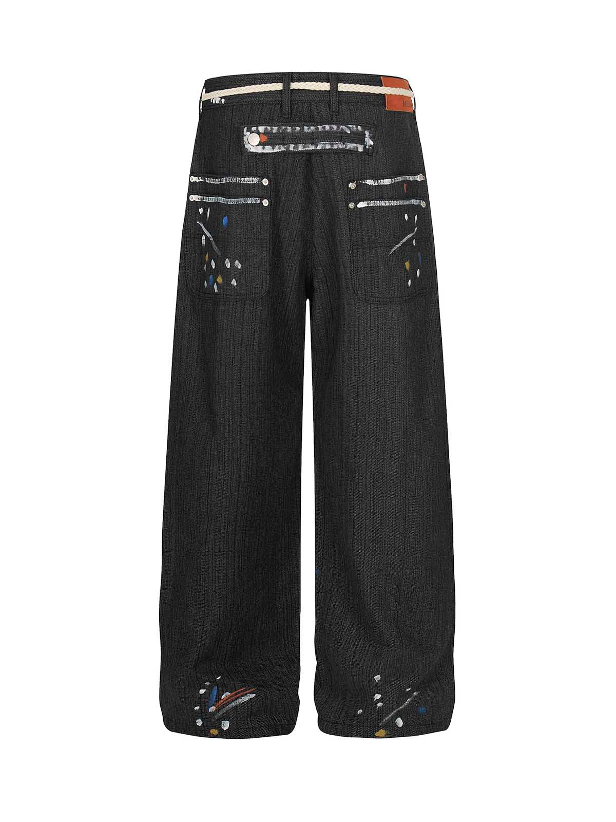 Artistic Glamour Striped Denim Jeans