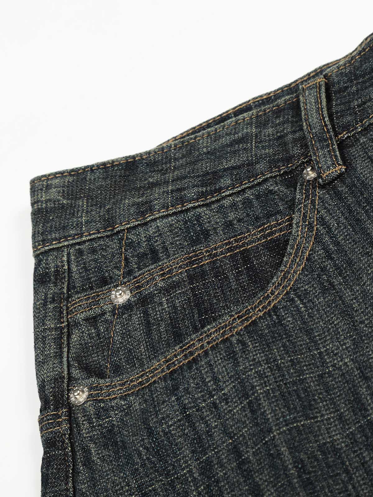 Striped Straight leg Jeans