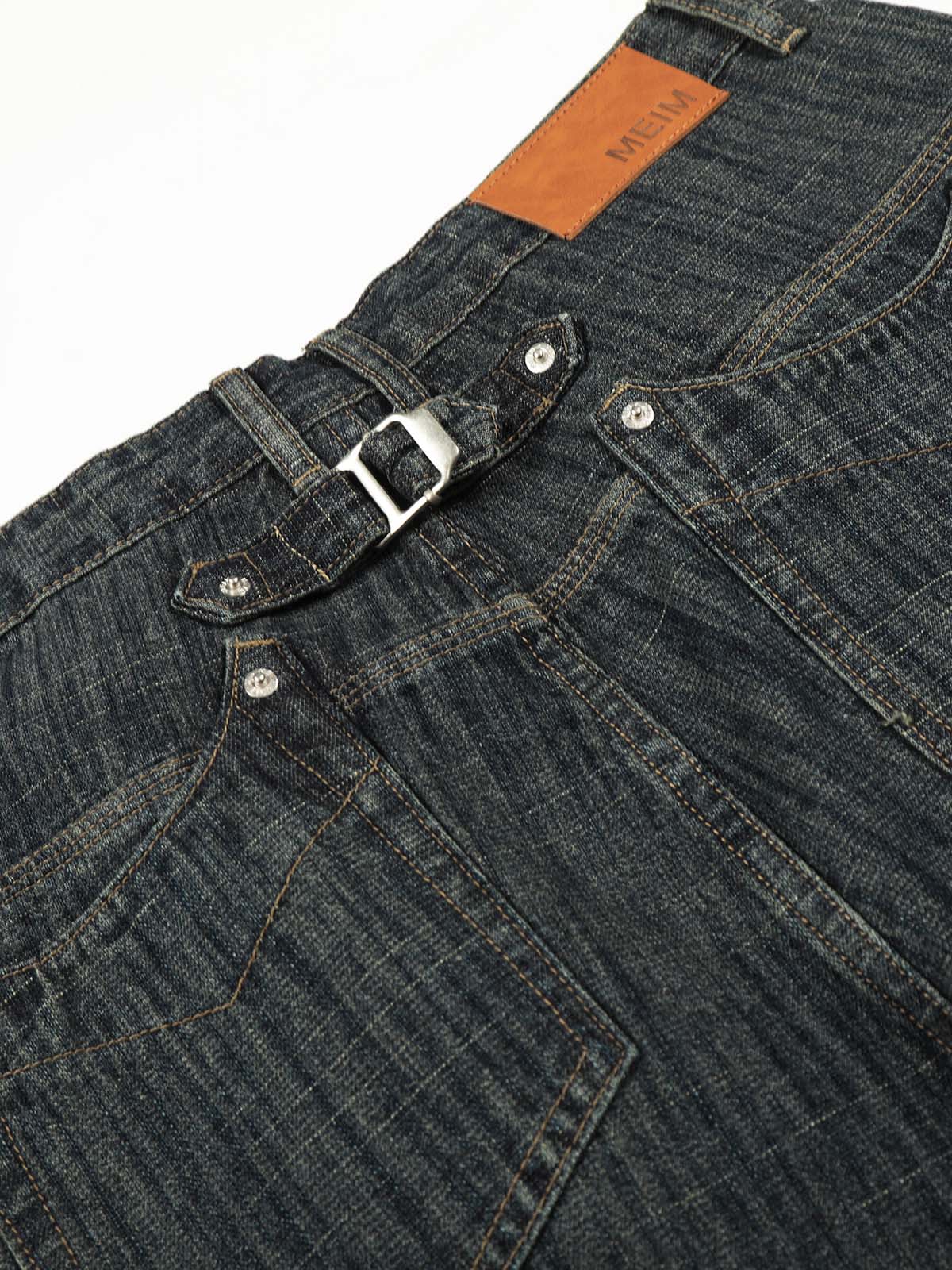 Striped Straight leg Jeans