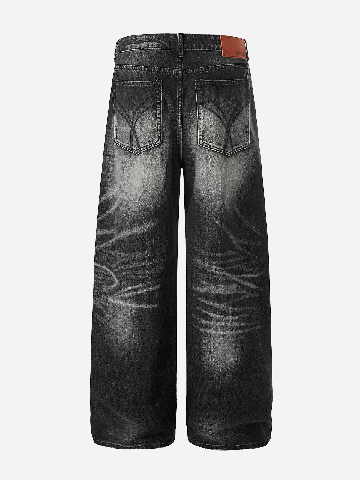 Vintage Washed Straight-Leg Wide-Fit Jeans