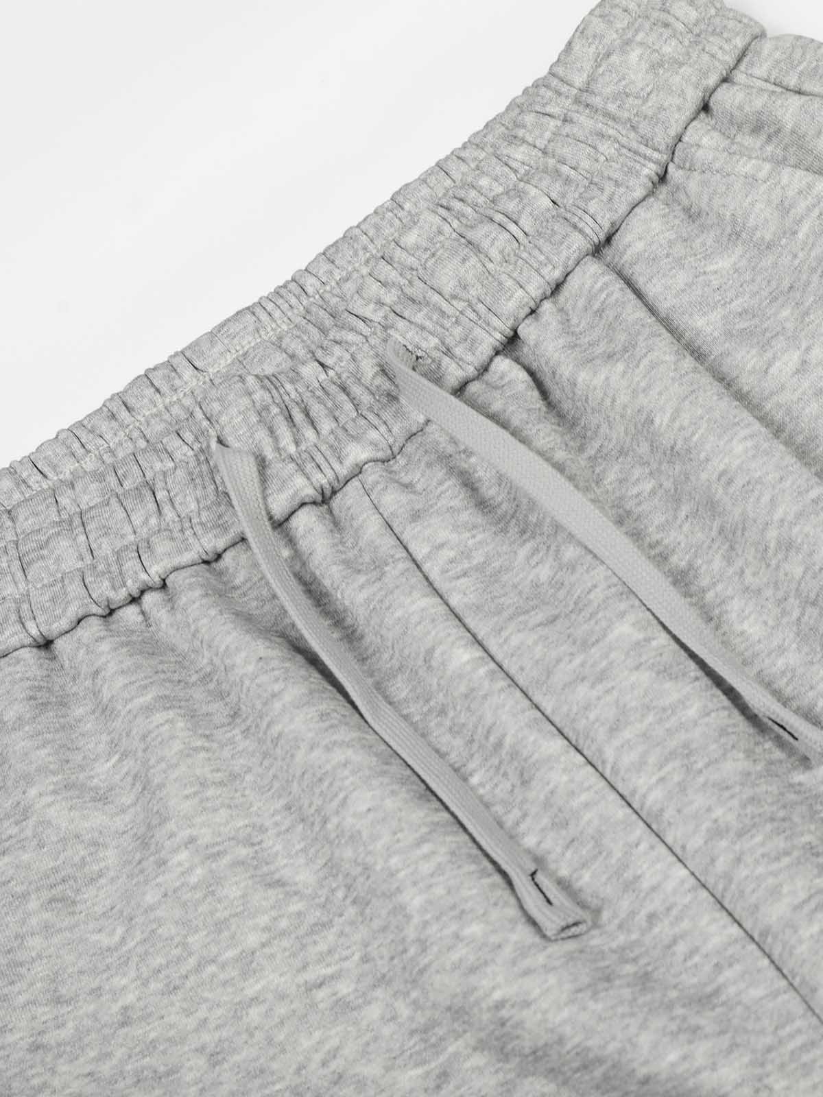 Elastic Waistband Curved-Cut Casual Pants