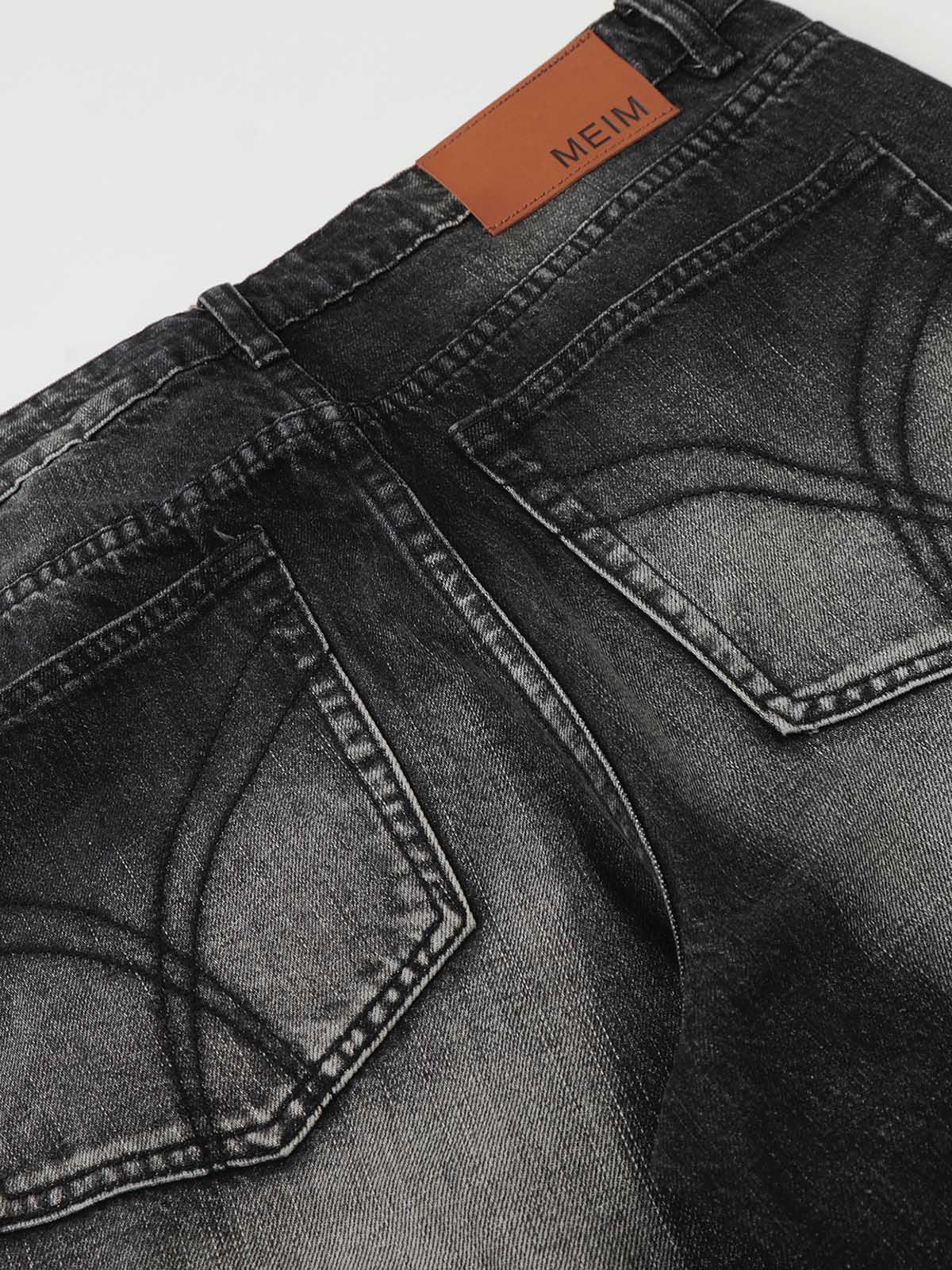 Vintage Washed Straight-Leg Wide-Fit Jeans