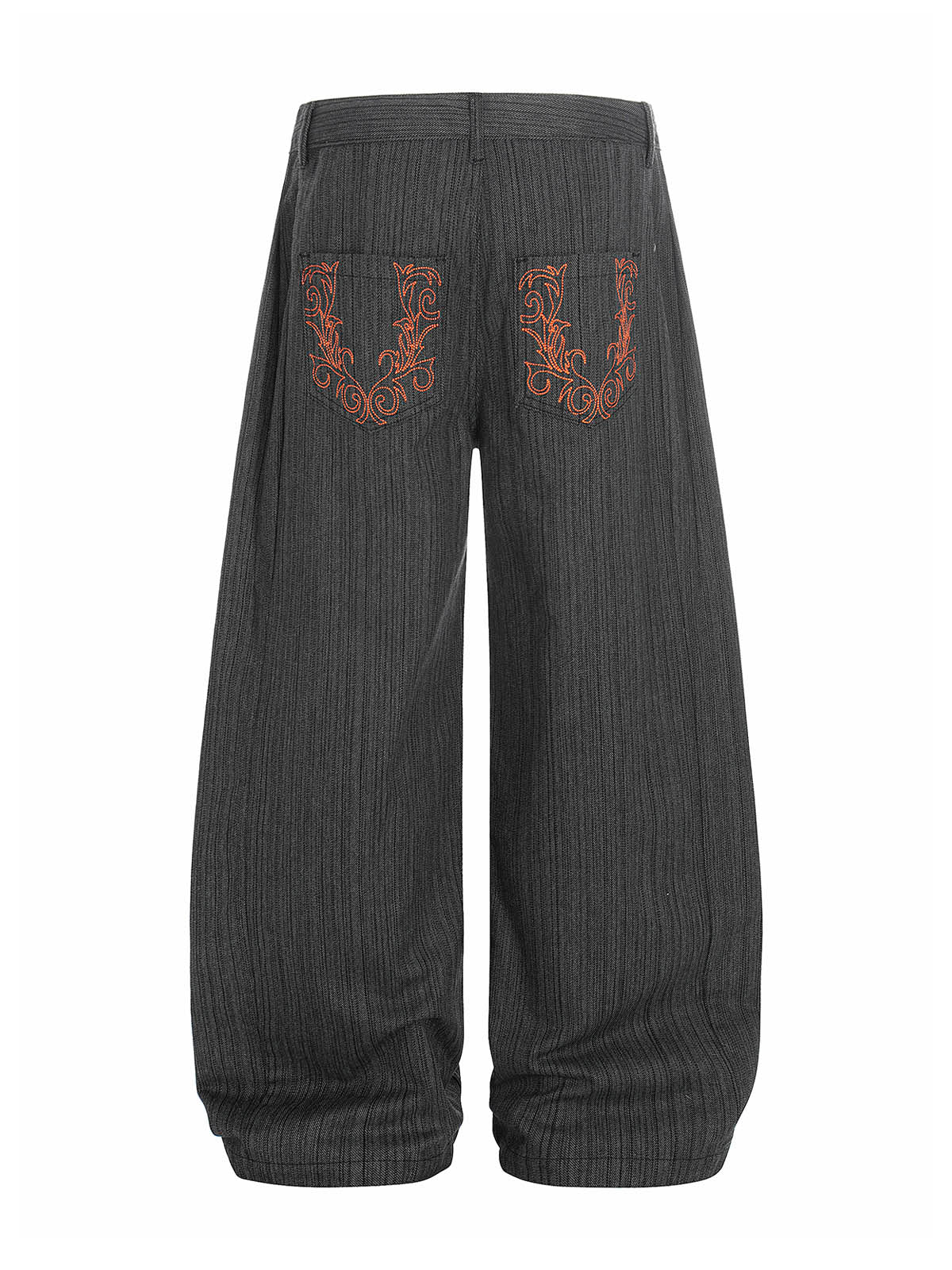 Embroidered Gray-Black Jeans