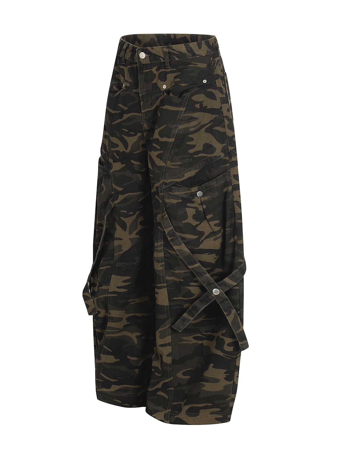 Small Curved Blade Camouflage Jeans