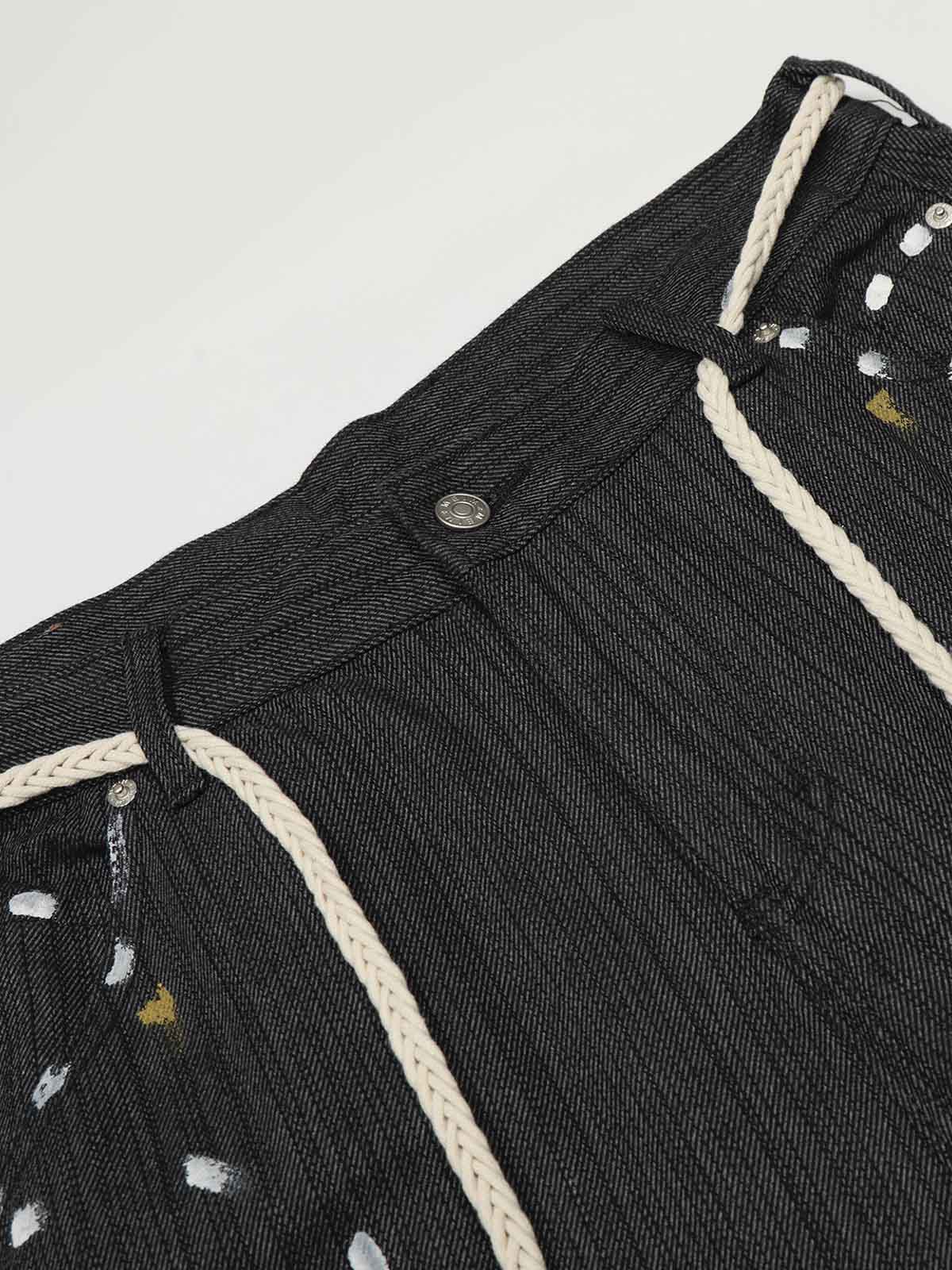Artistic Glamour Striped Denim Jeans