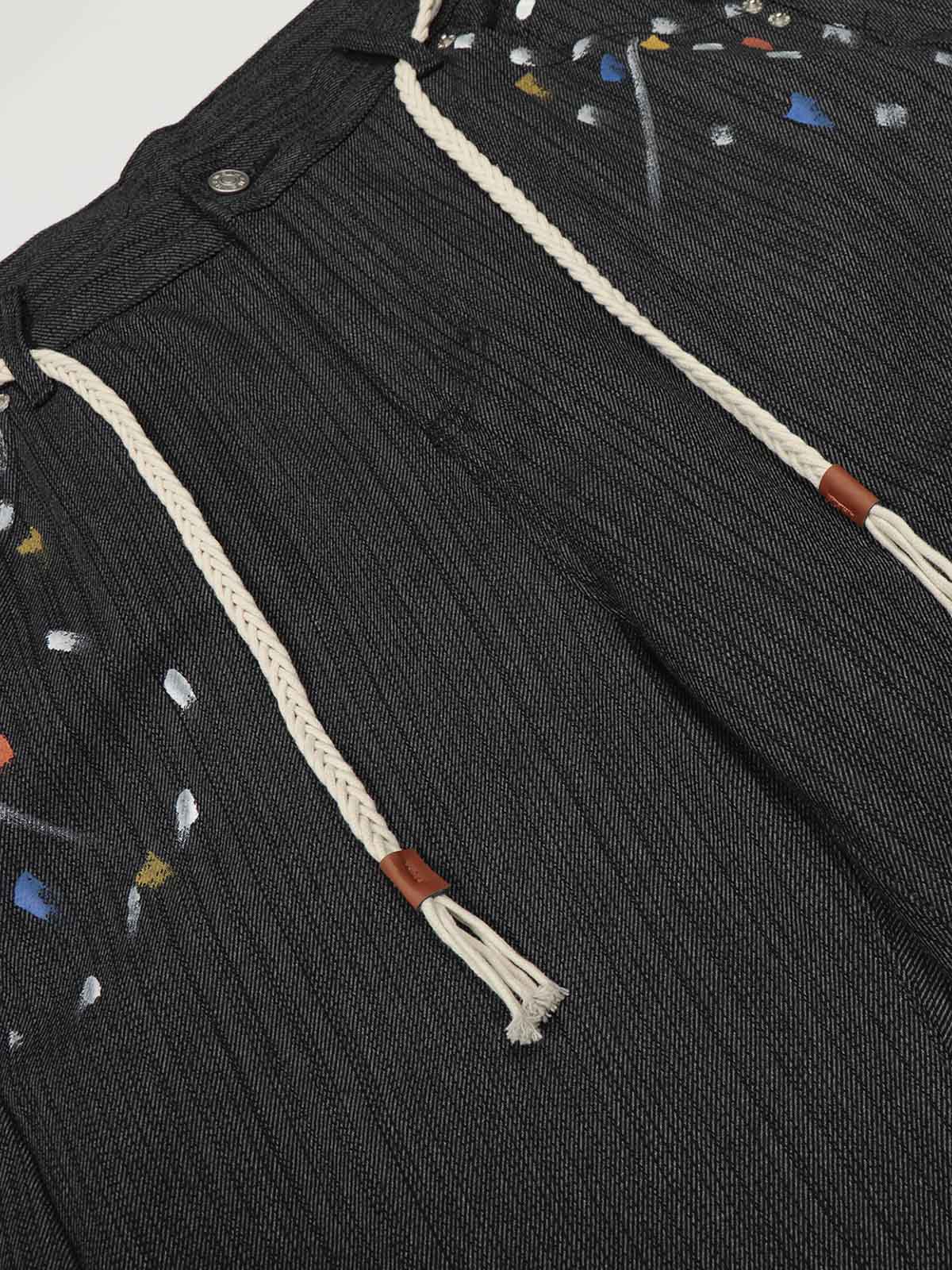 Artistic Glamour Striped Denim Jeans