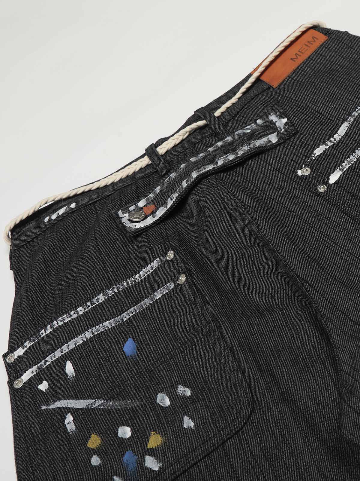 Artistic Glamour Striped Denim Jeans