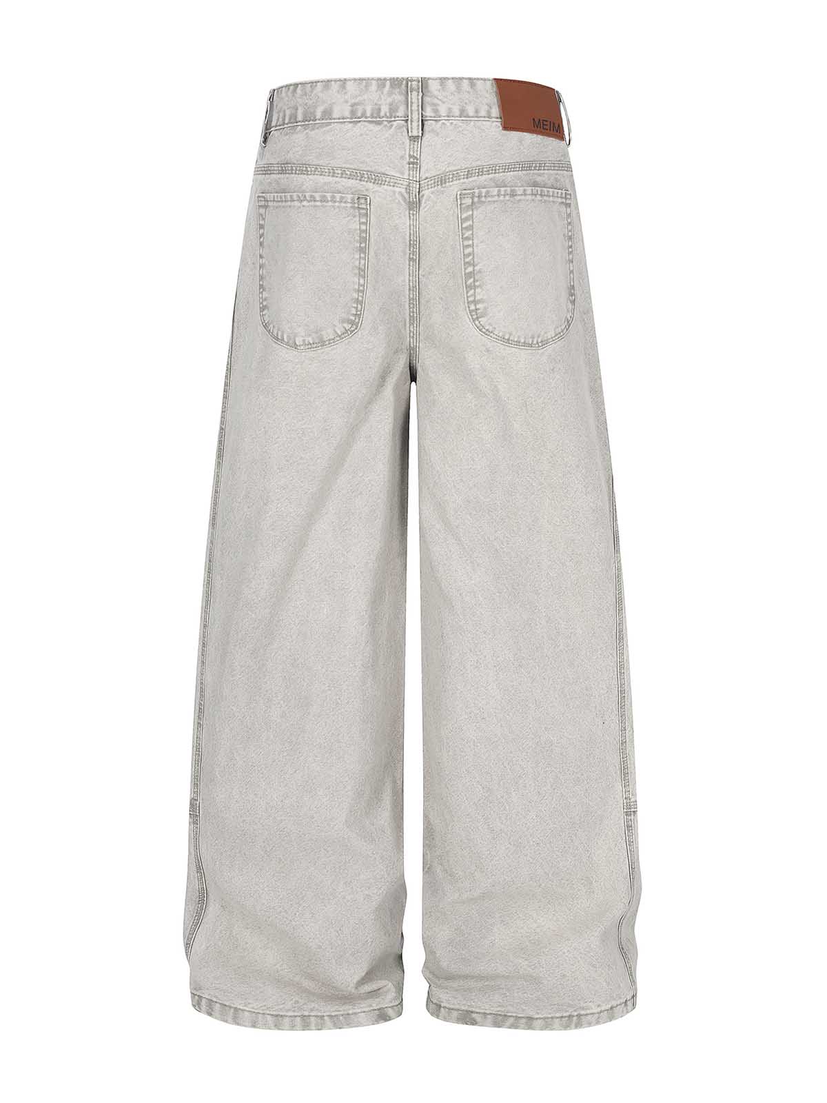 NOISSEY VINTAGE WASHED DOUBLE-POCKET WIDE-LEG BAGGY JEANS