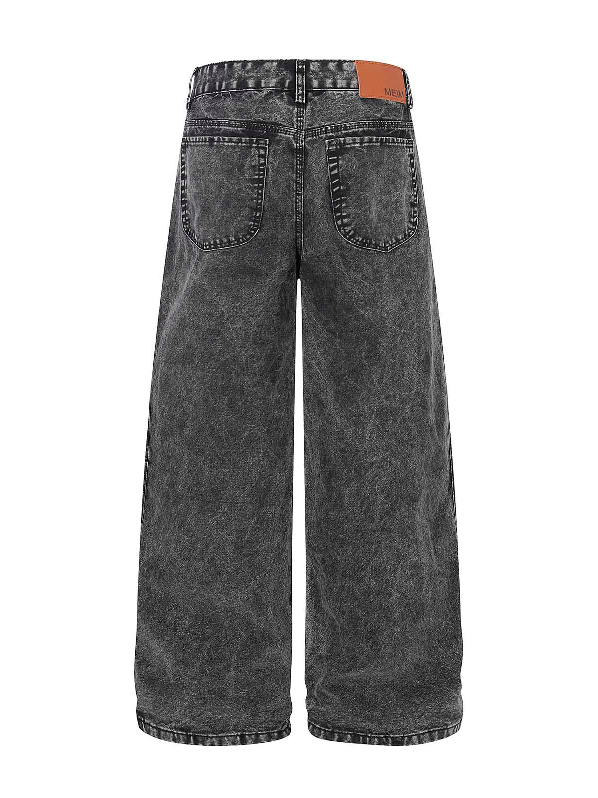 NOISSEY VINTAGE WASHED DOUBLE-POCKET WIDE-LEG BAGGY JEANS