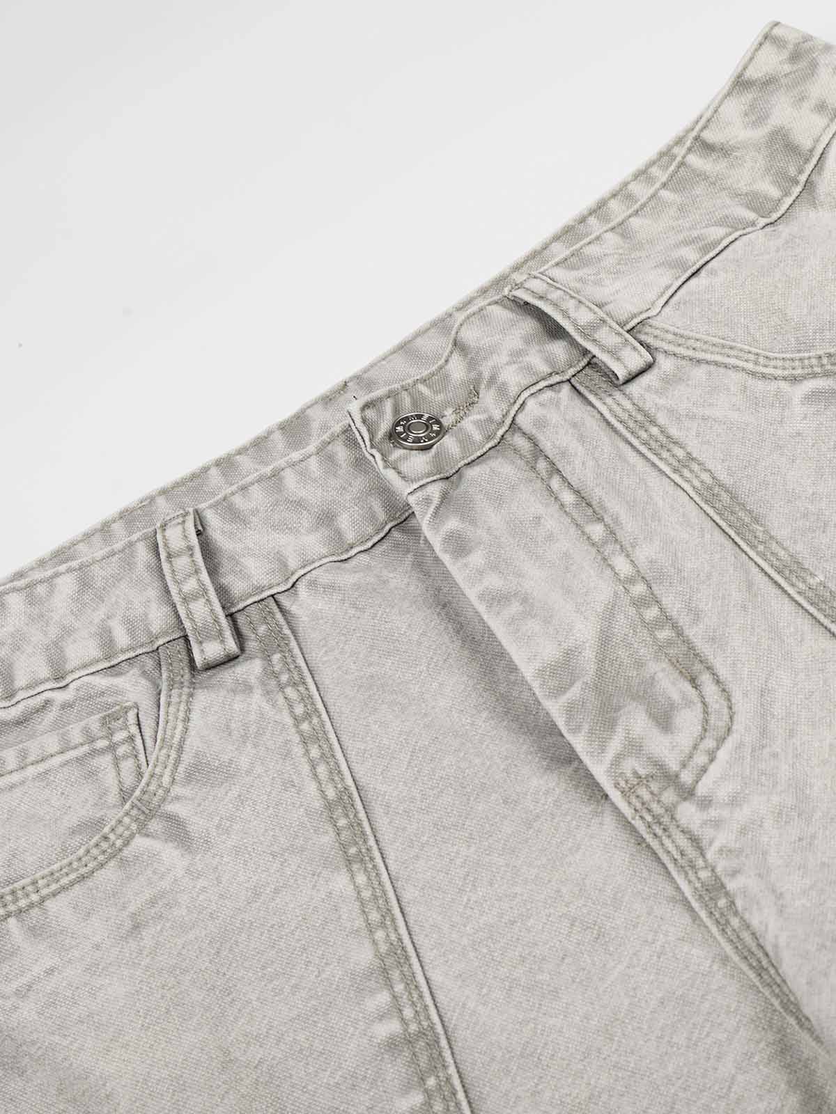 NOISSEY VINTAGE WASHED DOUBLE-POCKET WIDE-LEG BAGGY JEANS