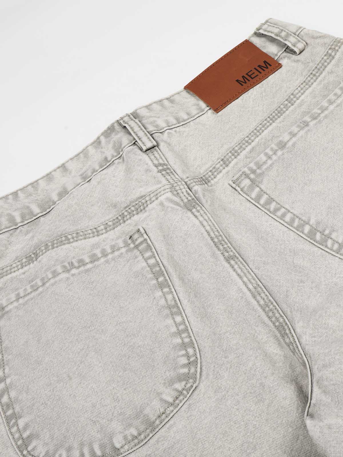 NOISSEY VINTAGE WASHED DOUBLE-POCKET WIDE-LEG BAGGY JEANS