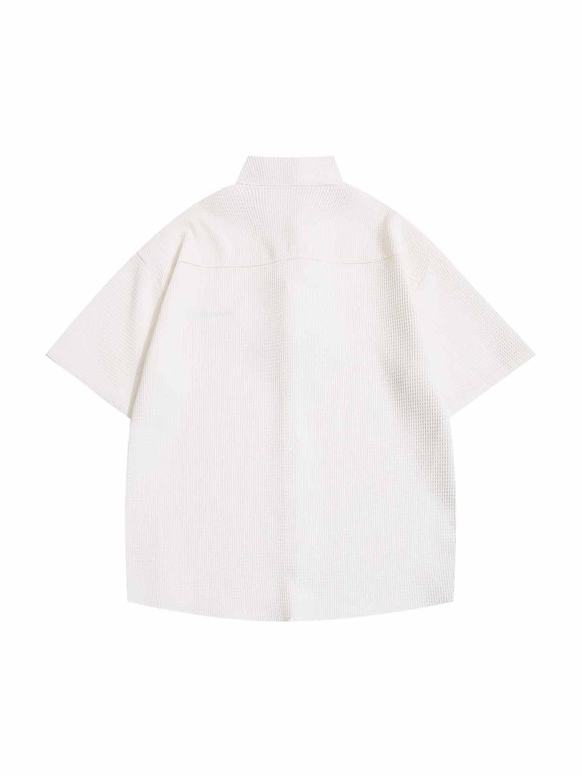 NOISSEY WAFFLE KNIT SHORT SLEEVE SHIRT WITH METALLIC BUCKLES