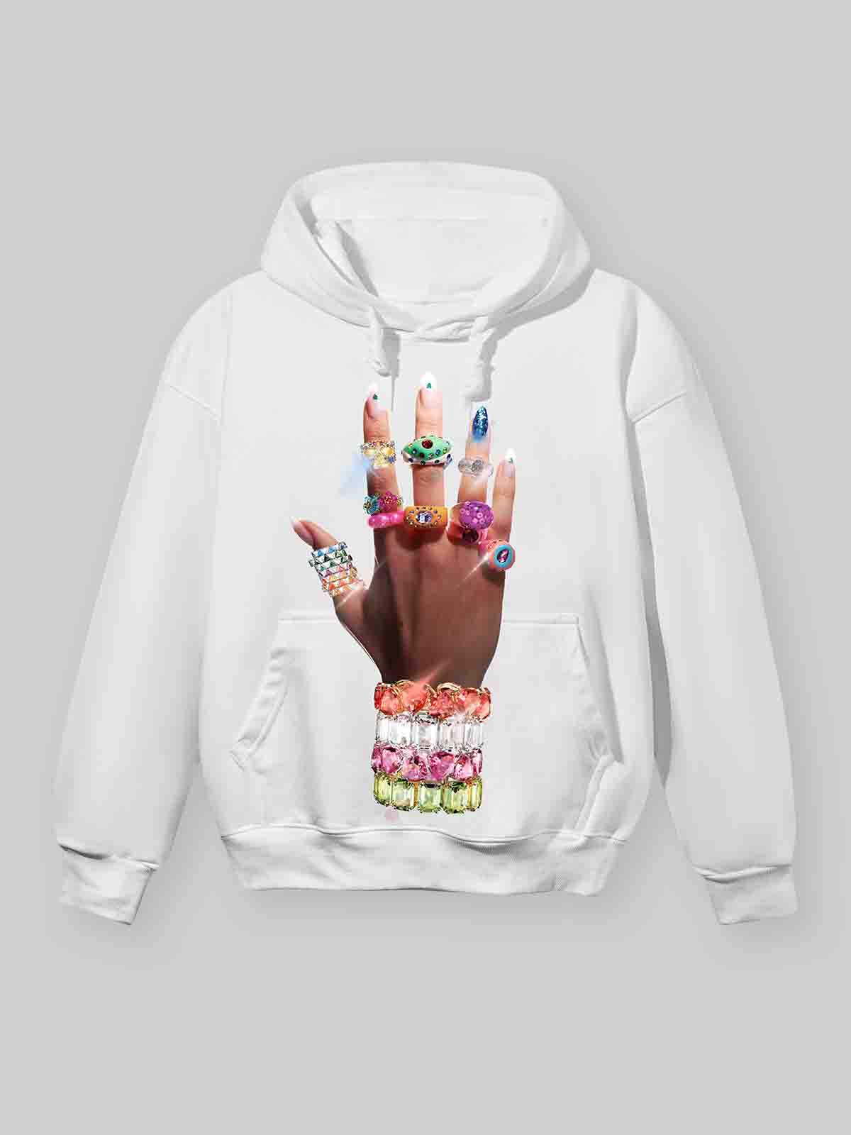 BOUNCE BACK© Colorful Art Bracelet and Ring Hoodie