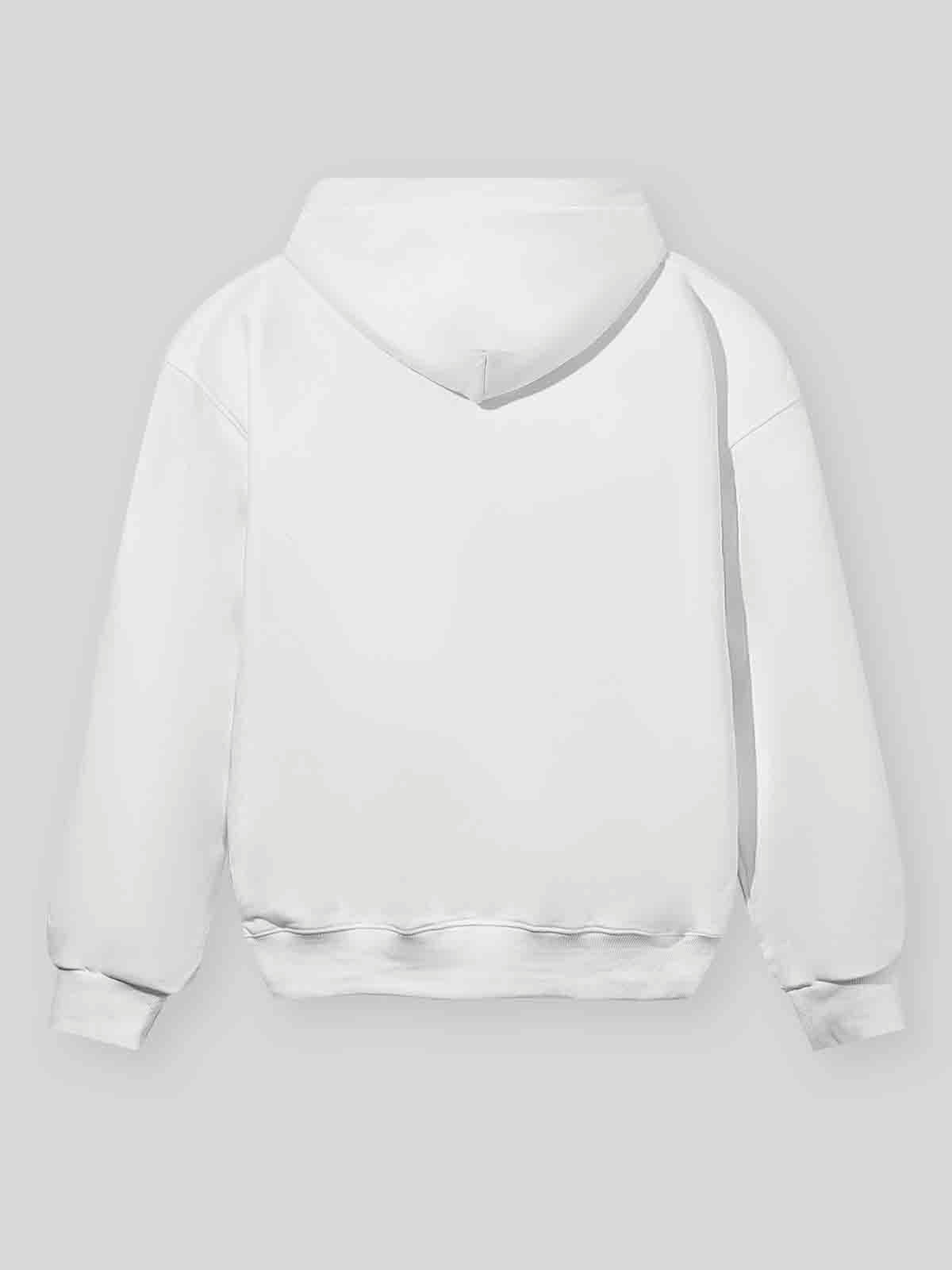 Sweat-shirt à capuche blanc avec imprimé masque et nœud papillon en perles