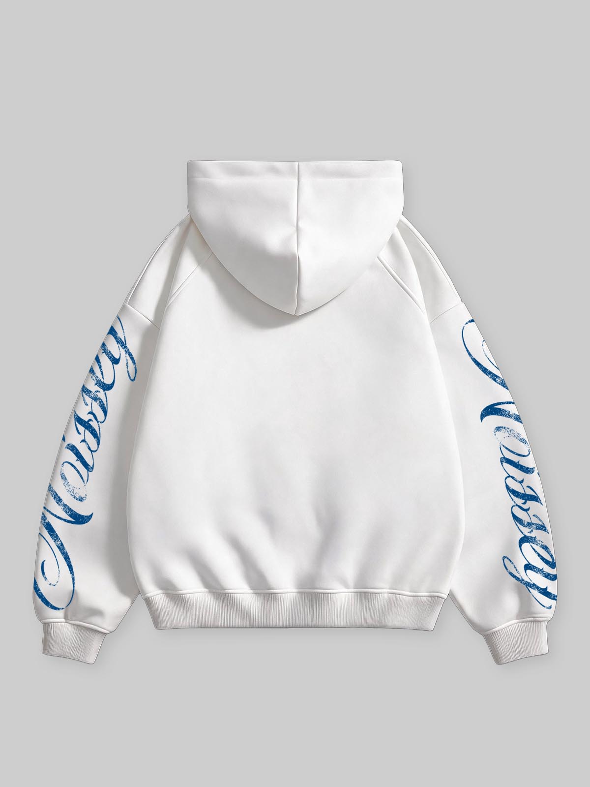 NOISSEY "Divine Grace" Blue Baroque Religious Cross Zip-Up Hoodie - Black