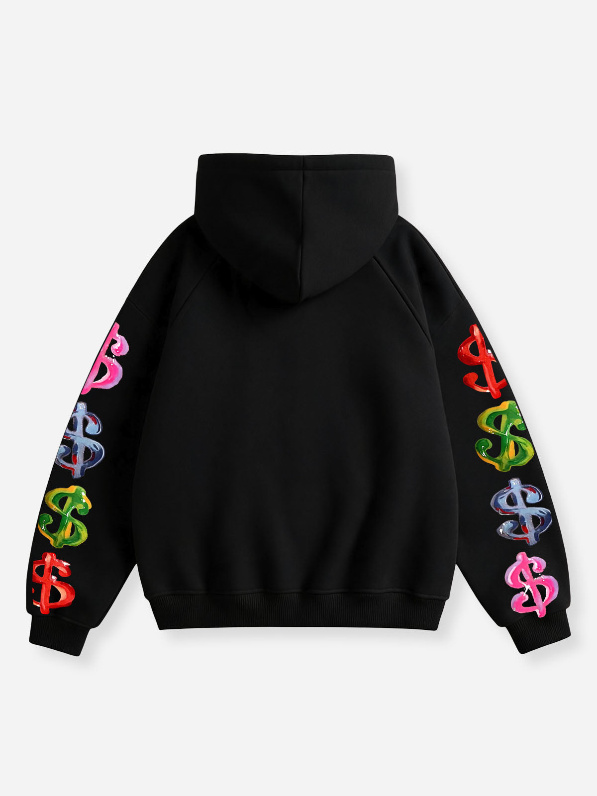 NOISSEY Da Vinci Masterpiece Dollar Stamp Art Full-Zip Hoodie - Jet Black