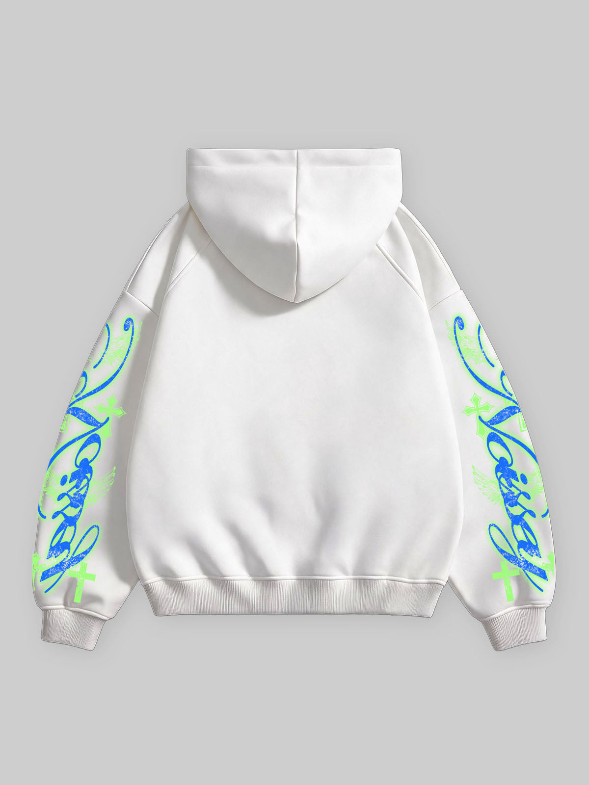 NOISSEY Virgin Mary &amp; Angels Sketch Zip Hoodie - Pearl White