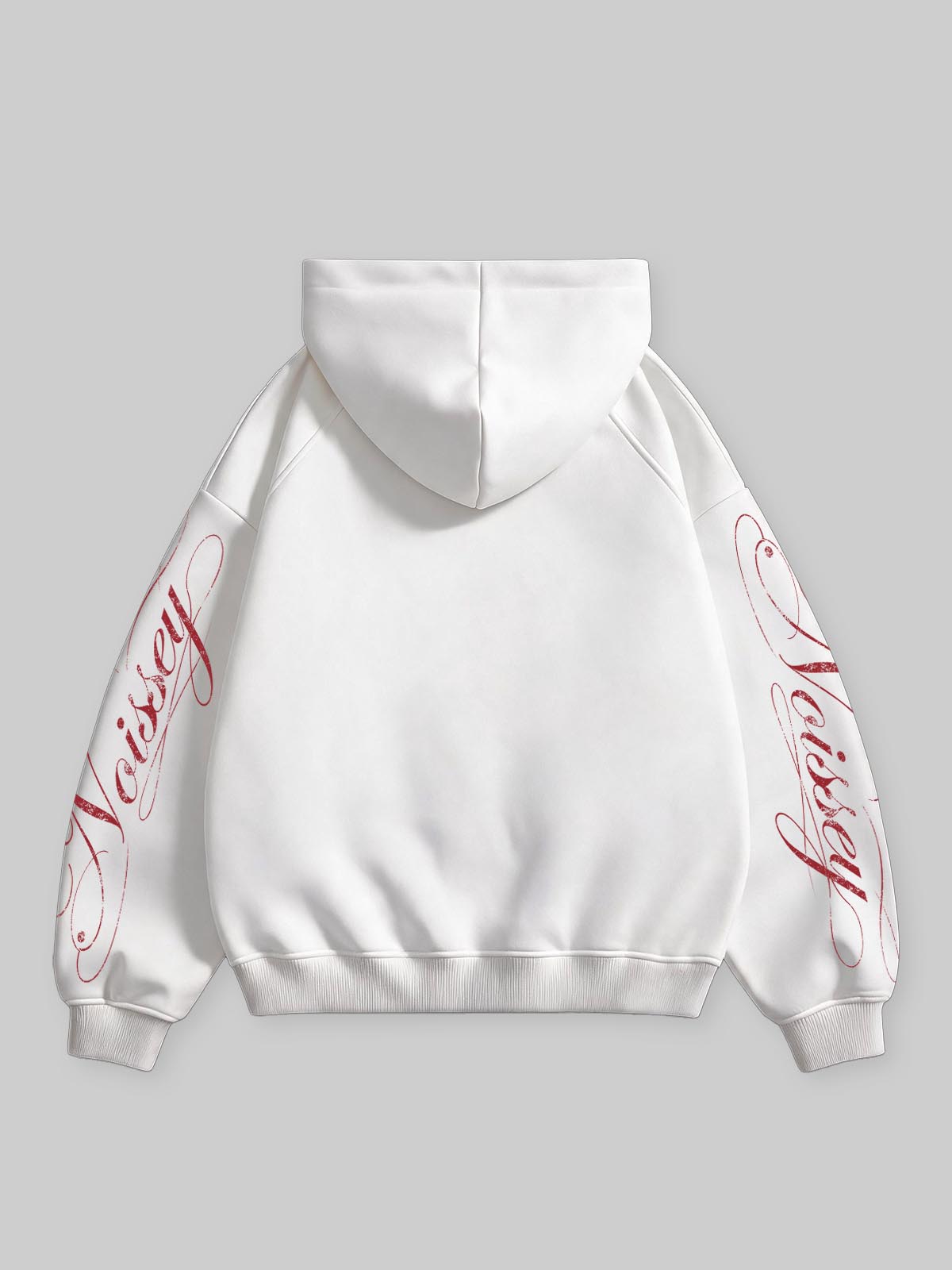 NOISSEY "Red Pilgrimage Cross" Printmaking Full-Zip Hoodie - White