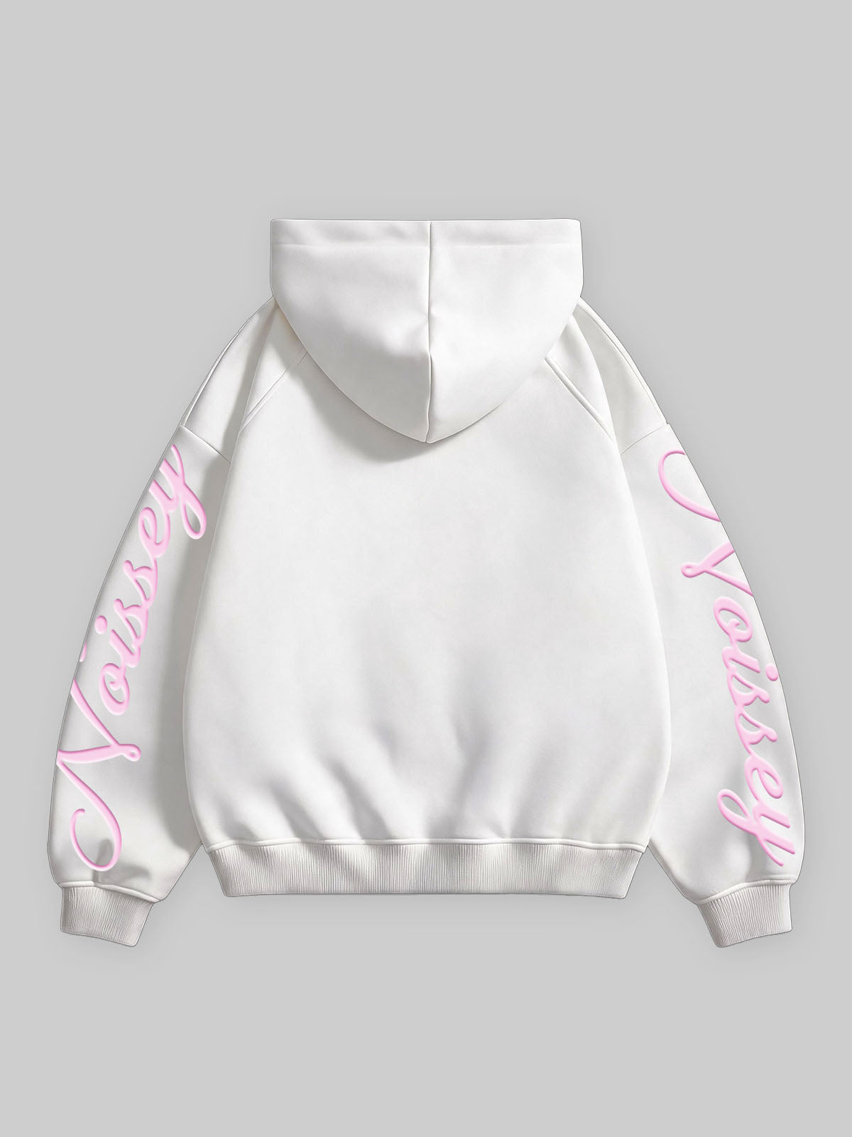NOISSEY Pink Guadalupe Floral Graphic Zip-Up Hoodie - Pearl White