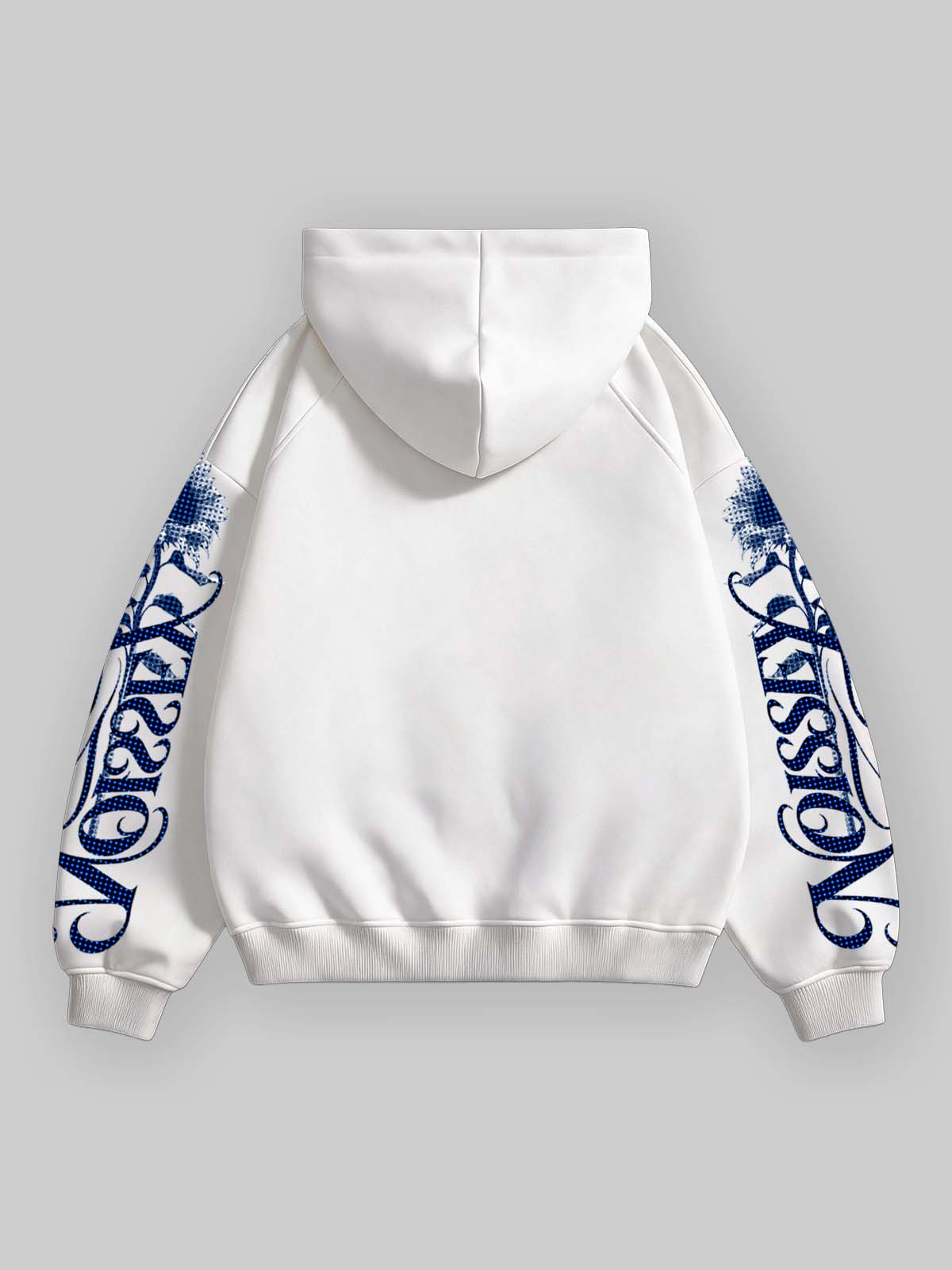 NOISSEY Soul's Journey Giant Blue Eye Sunflower Little Girl White Zip-Up Hoodie
