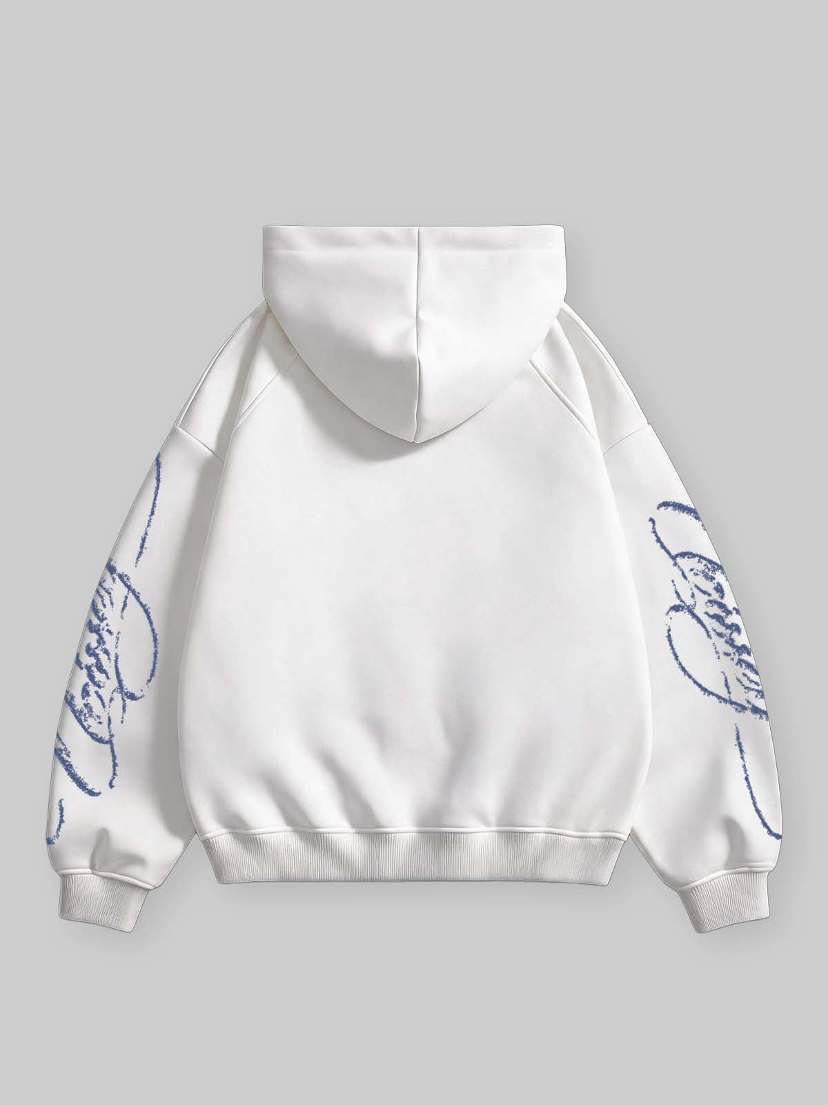 NOISSEY "Blue Monochrome Cross Lips" Cross Grillz White Zip-Up Hoodie