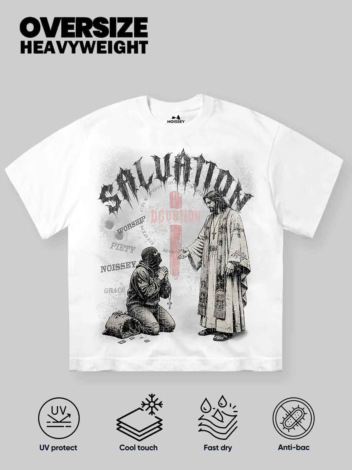 NOISSEY "Salvation & Devotion" Graphic Tee - Heavyweight Studio White