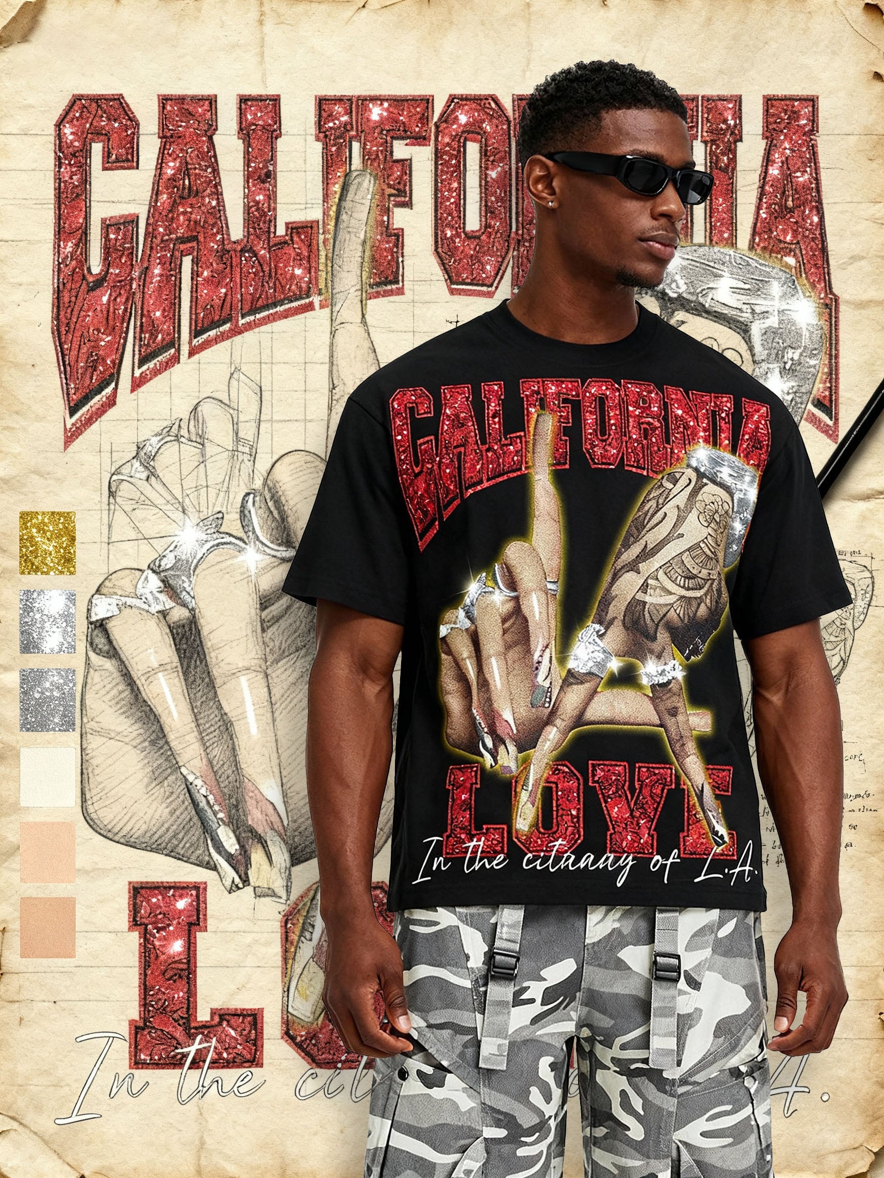 California Love! Boxy Oversized T-shirt