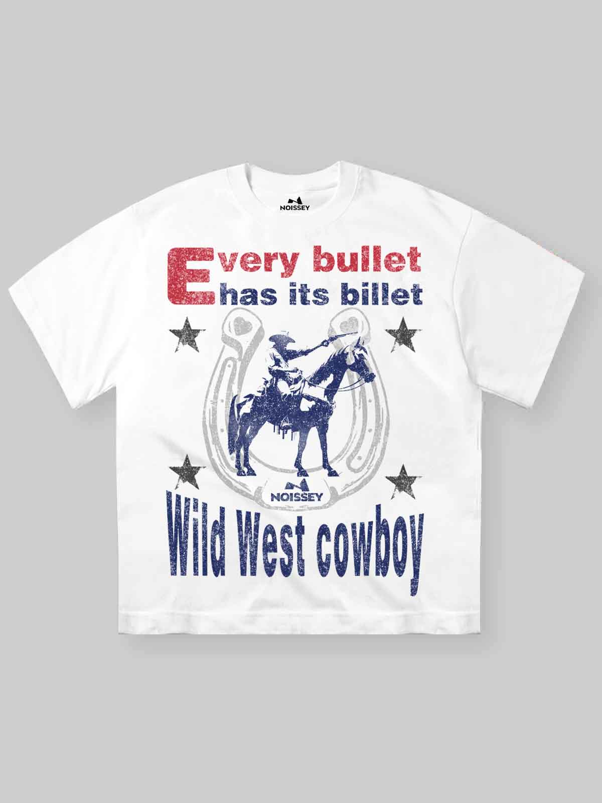 NOISSEY "Wild West Cowboy" Graphic Tee - Heavyweight Studio White