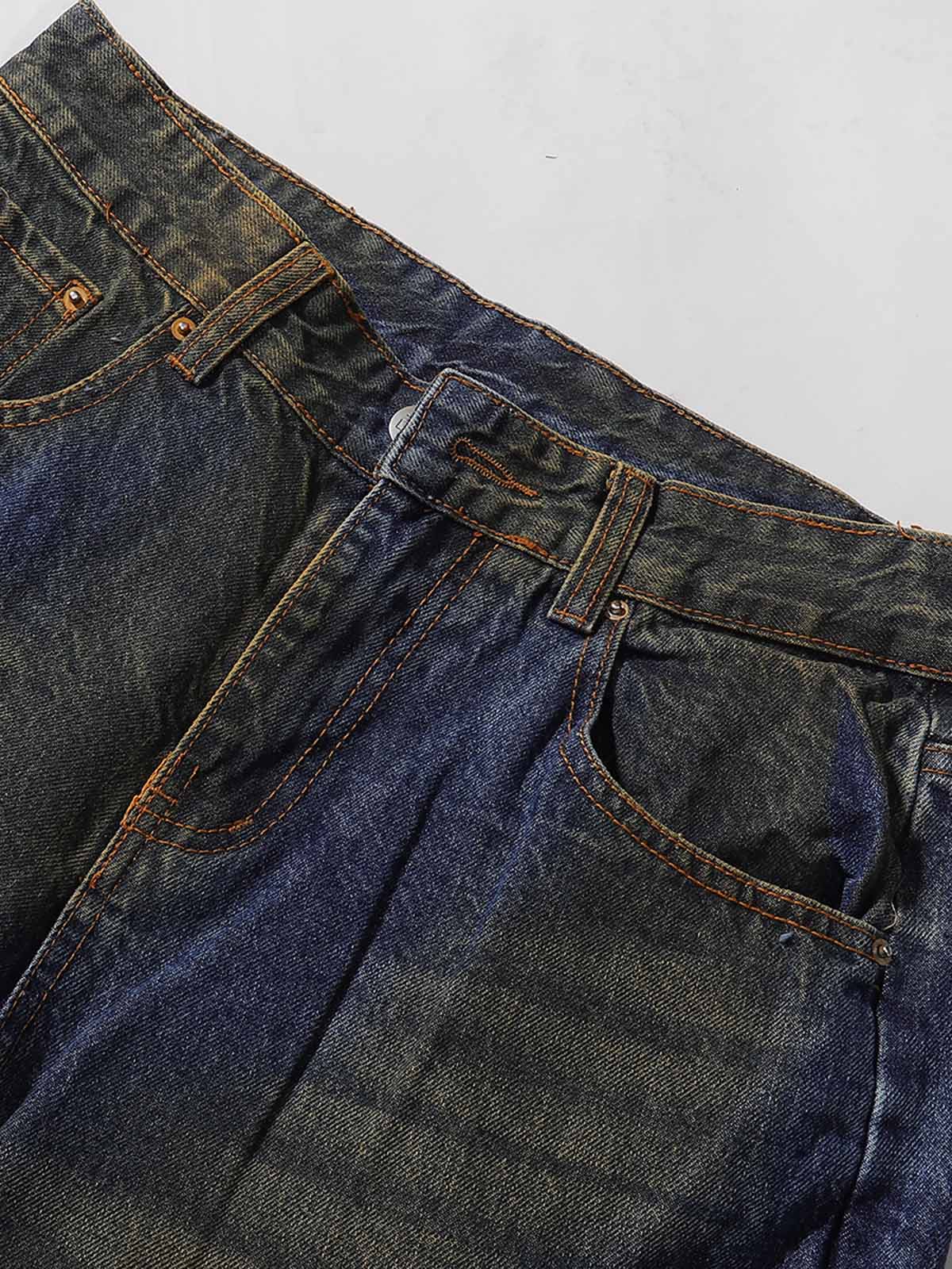 Wash to make dirty flip style jeans