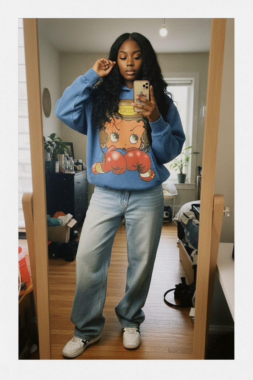 Betty Boop卫衣穿搭风格3