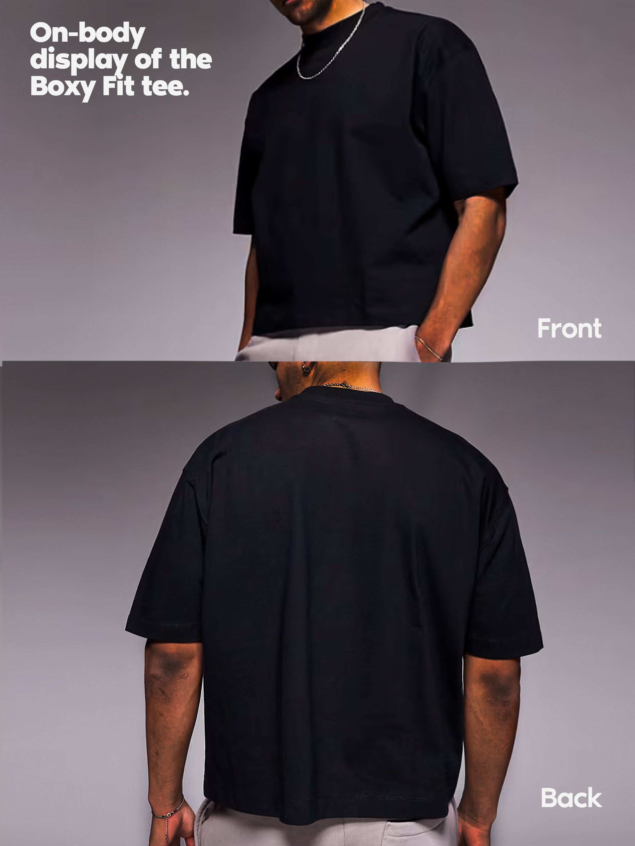 Boxy oversized T-shirt with Black-and-White Negative Burning Lips Print
