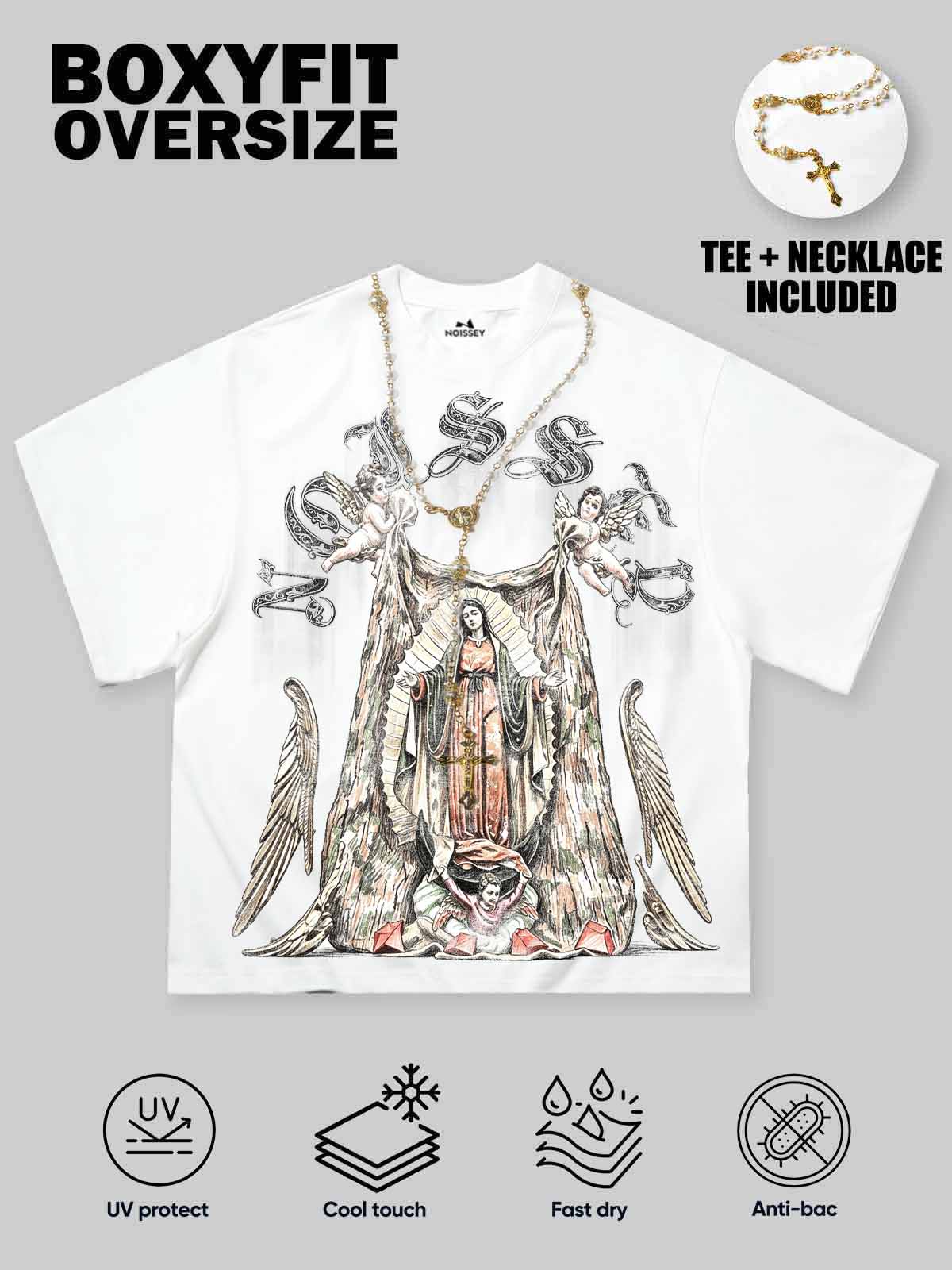 NOISSEY "Virgin Mary & Cherubs" Graphic Tee - Heavyweight Studio White