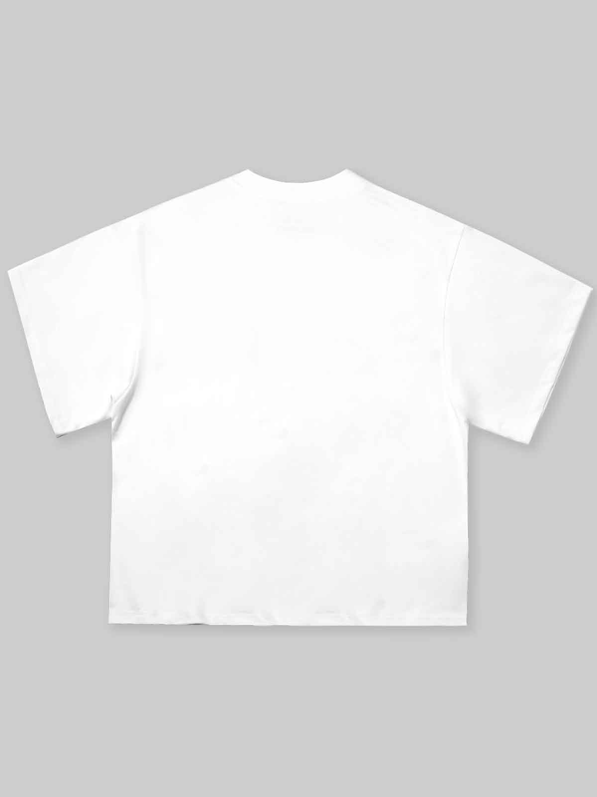 Blue Cyanotype Art Lip Print Boxy Oversized T-shirt