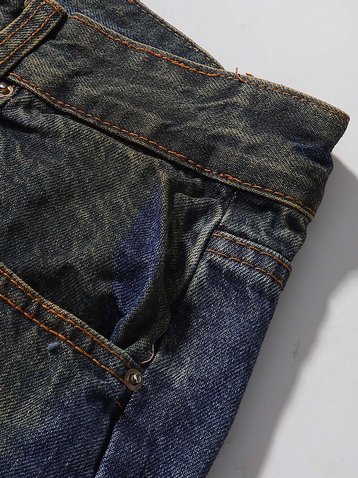 Wash to make dirty flip style jeans