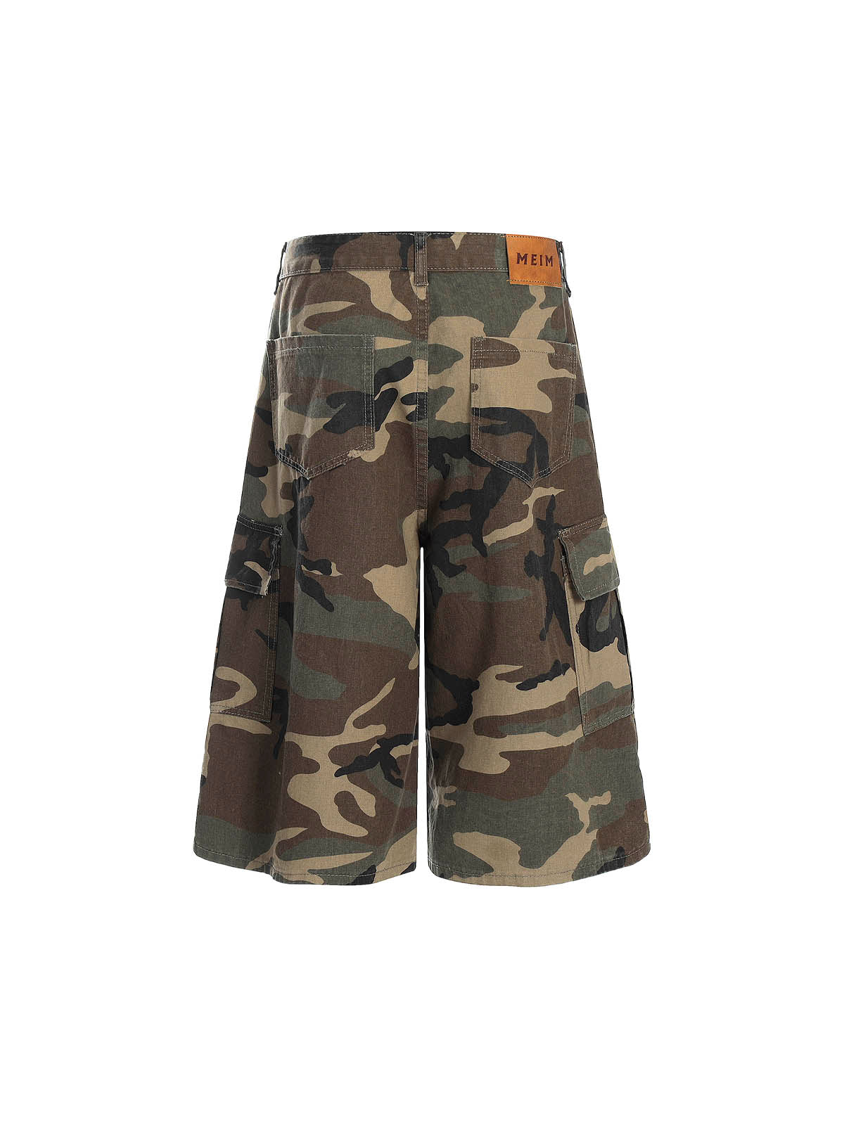 Camouflage Loose Straight-Cut Short Jeans
