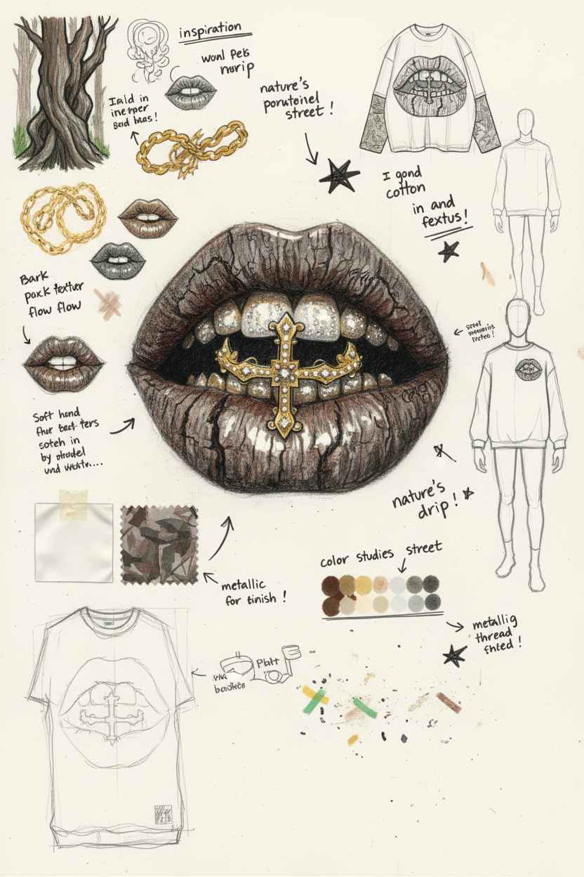 Real Tree Golden Grills Tree Pattern Fake Two-Piece Long Sleeve