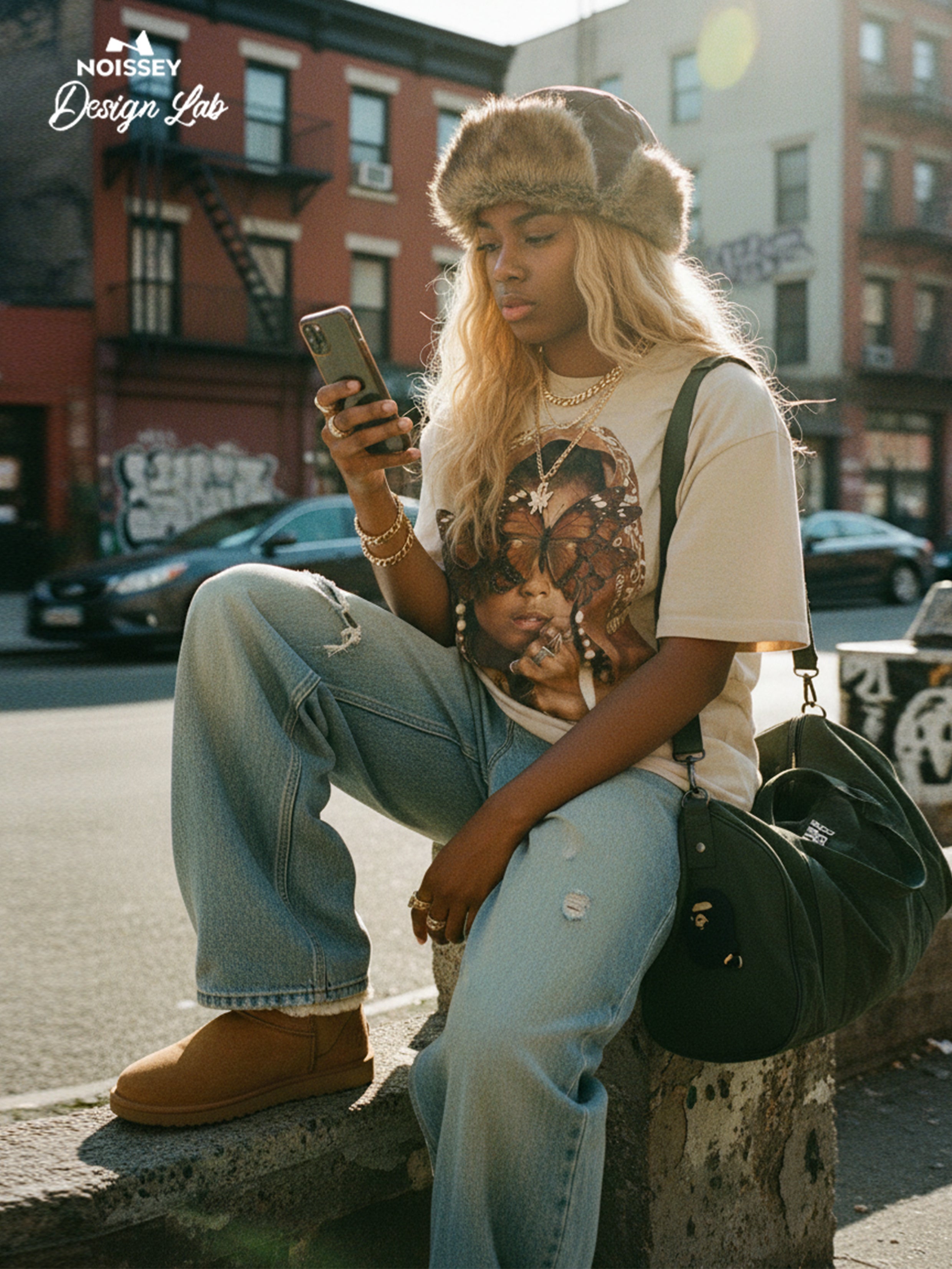 Kids with Paisley Bandana on Head Washed Printed T-shirt